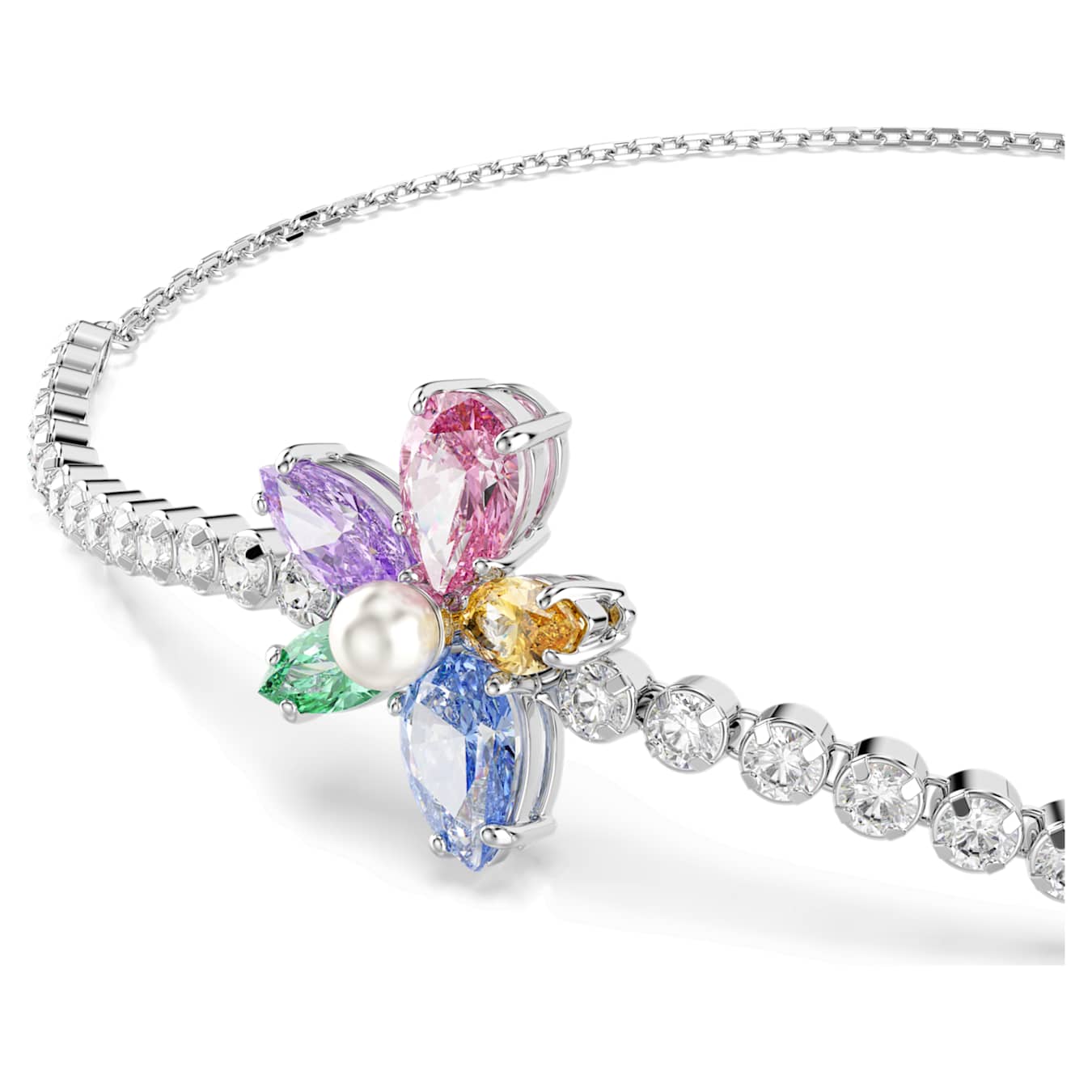 Ariana Grande x Swarovski bracelet Mixed cuts, Flower, Multicolored, Rhodium plated - Image 2