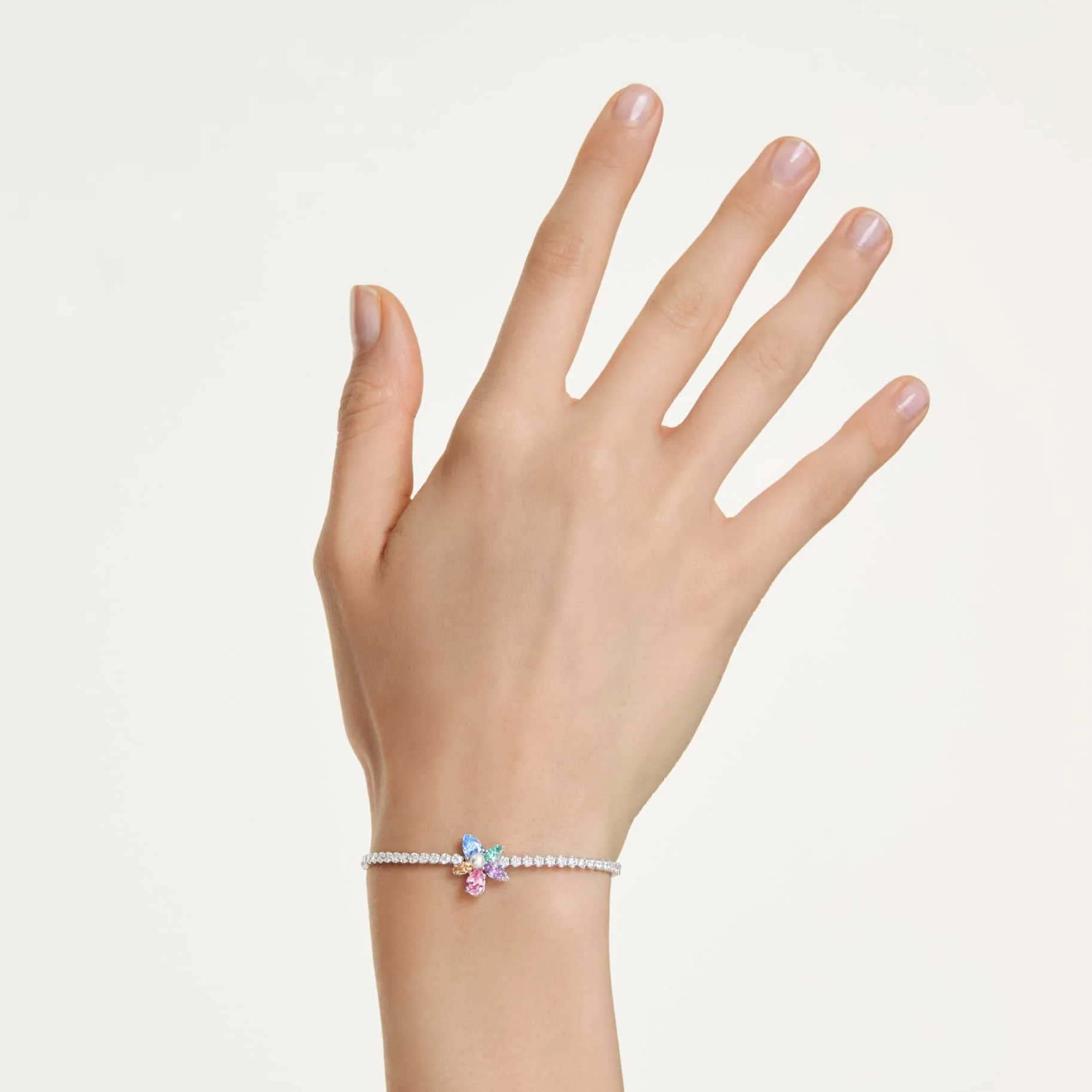 Ariana Grande x Swarovski bracelet Mixed cuts, Flower, Multicolored, Rhodium plated - Image 5