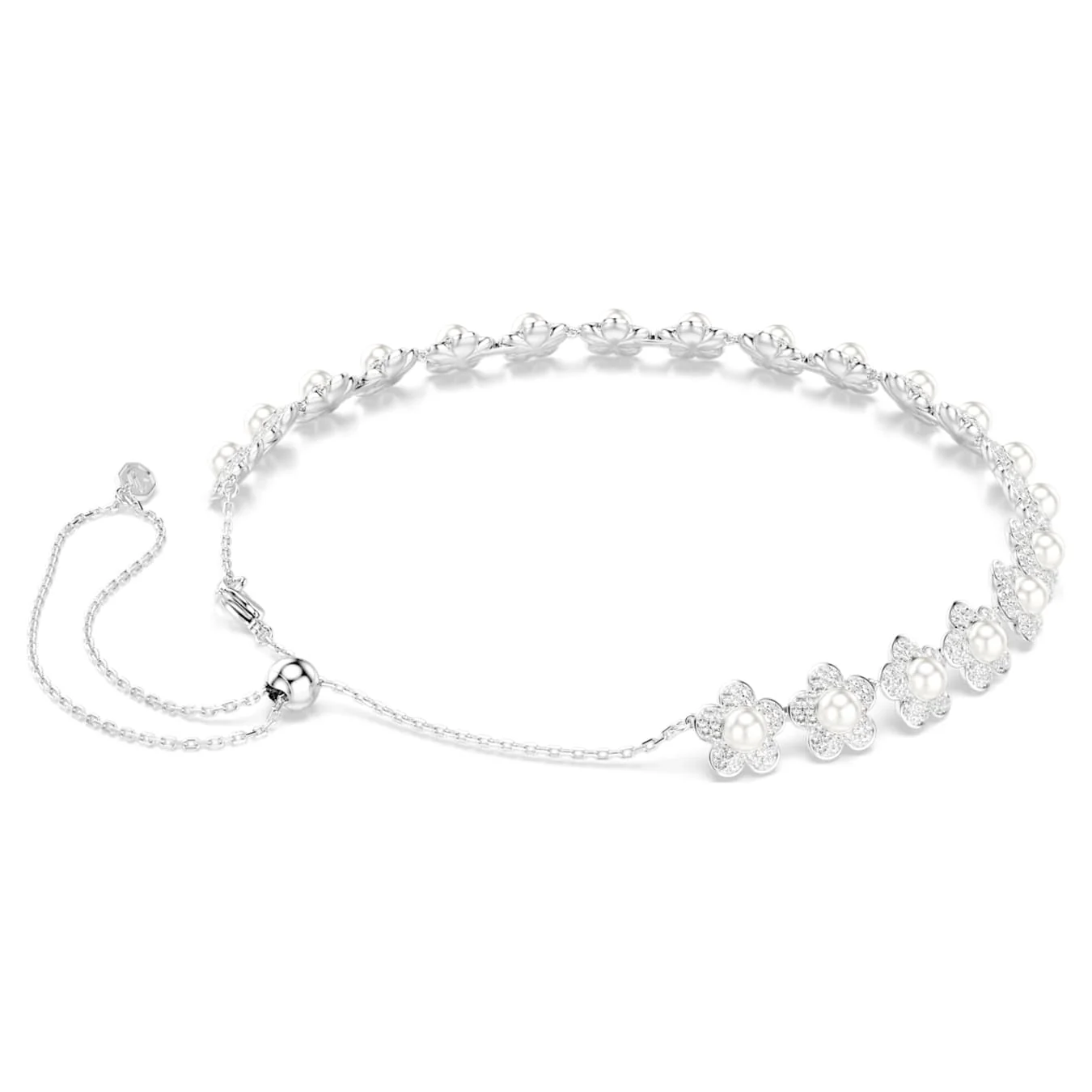 Ariana Grande x Swarovski choker Crystal pearl, Round cut, White, Rhodium plated - Image 4