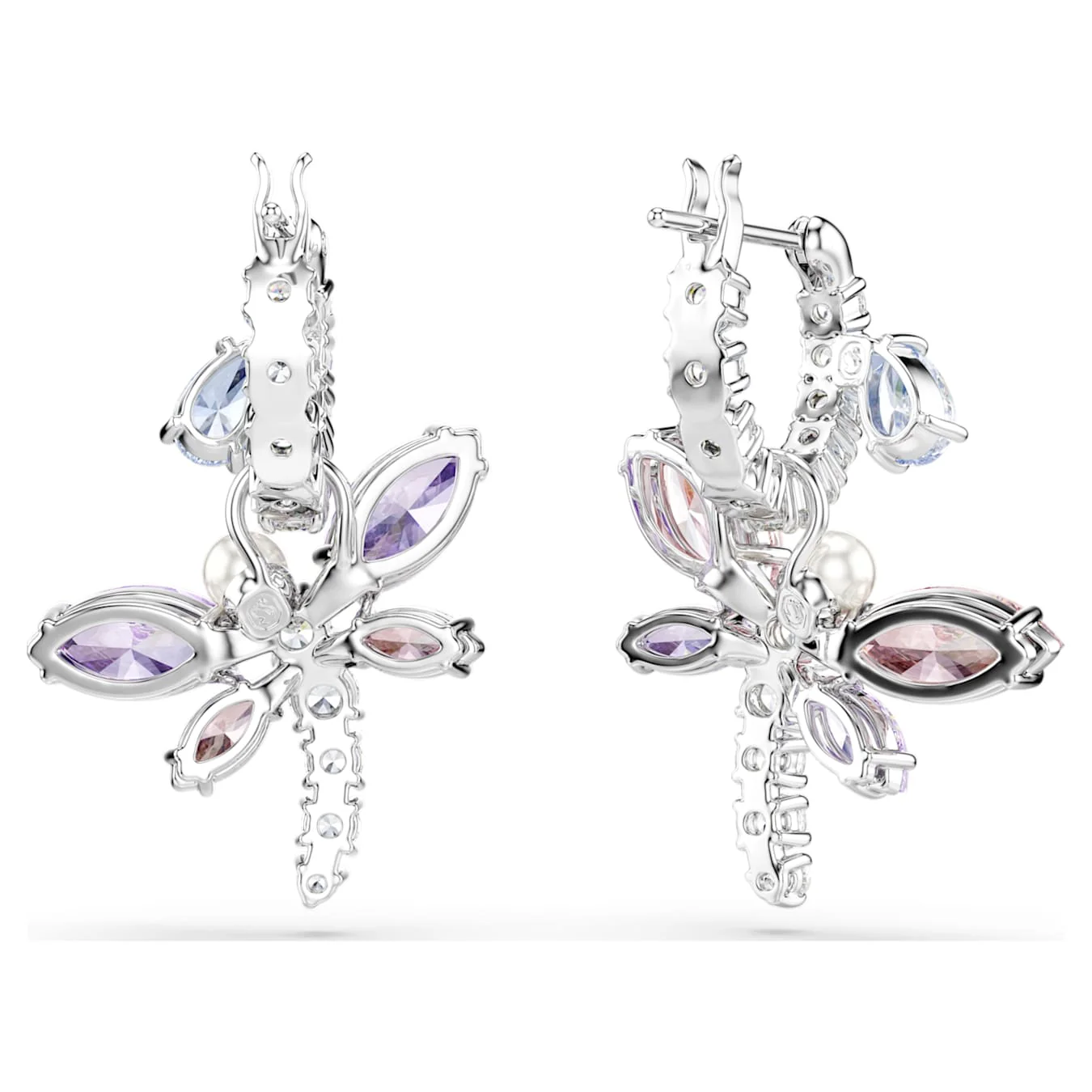 Ariana Grande x Swarovski drop earrings Mixed cuts, Dragonfly, Multicolored, Rhodium plated - Image 5