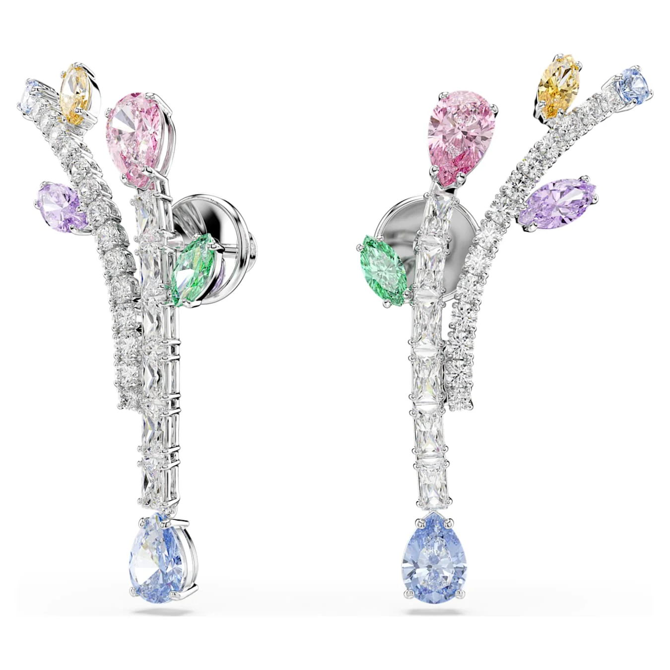 Ariana Grande x Swarovski drop earrings Mixed cuts, Multicolored, Rhodium plated - Image 2