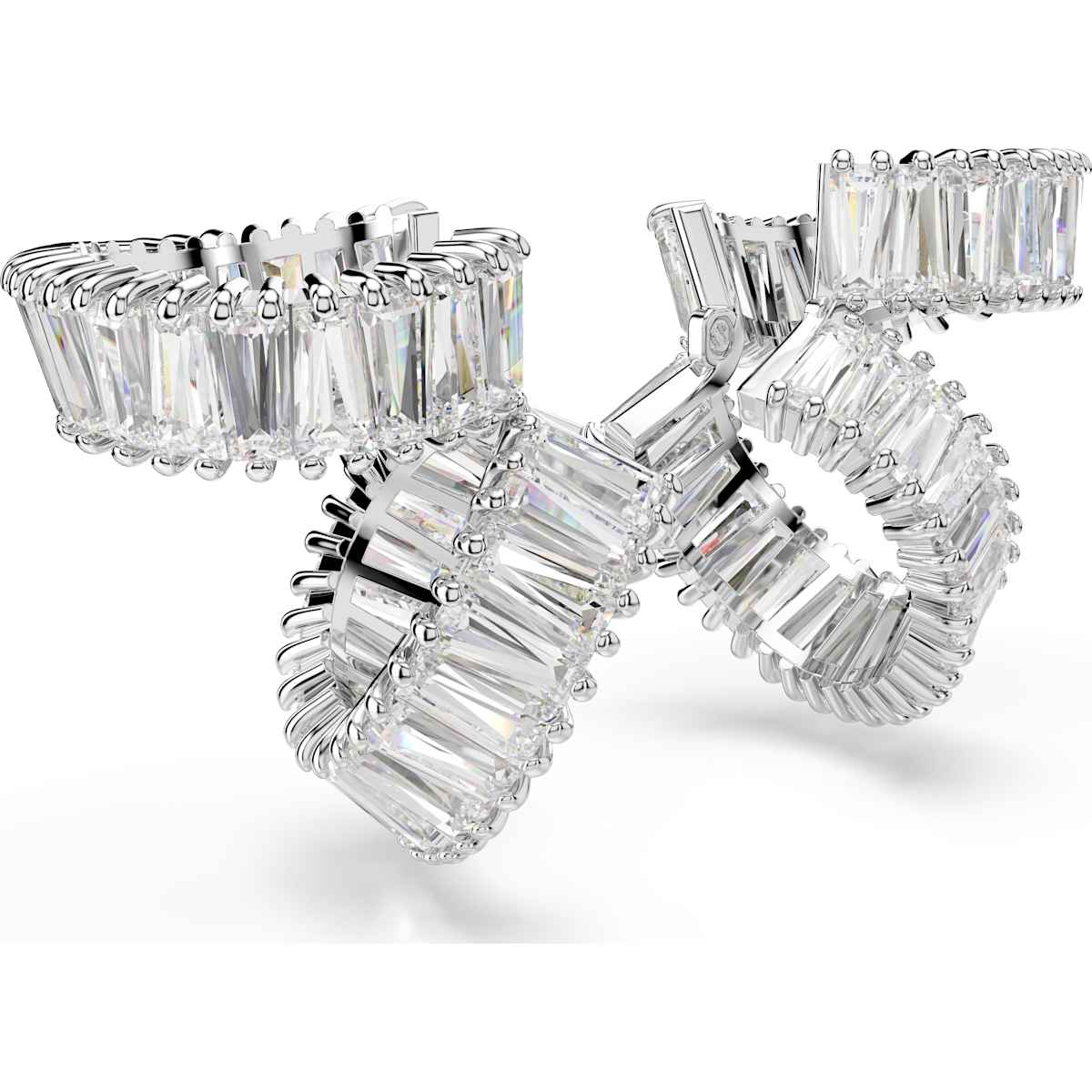 Ariana Grande x Swarovski ear cuffs Baguette cut, White, Rhodium plated - Image 3