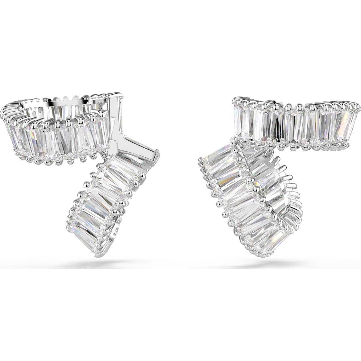 Ariana Grande x Swarovski ear cuffs Baguette cut, White, Rhodium plated - Image 4