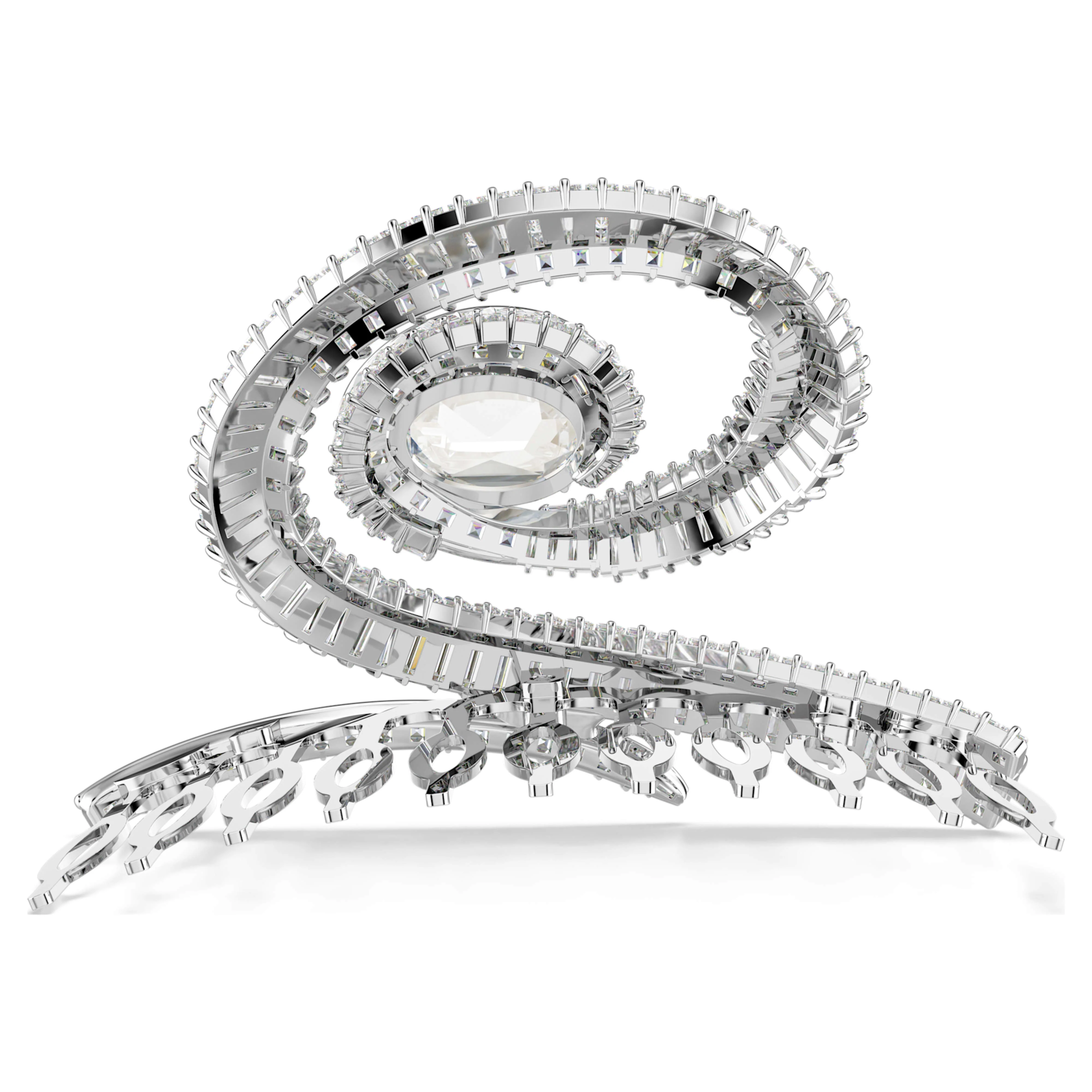Ariana Grande x Swarovski hair clip Crystal pearl, Baguette cut, White, Rhodium plated - Image 4