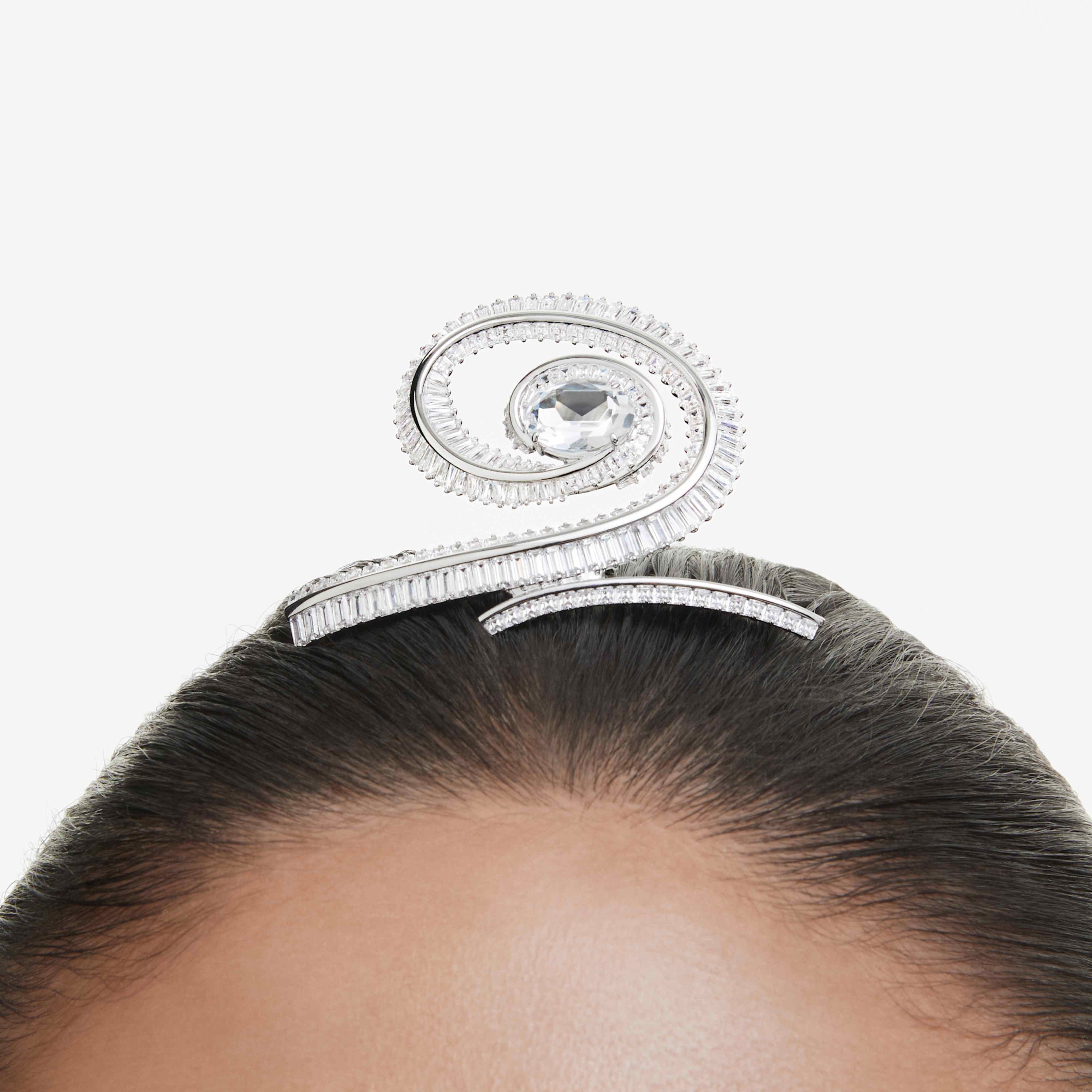 Ariana Grande x Swarovski hair clip Crystal pearl, Baguette cut, White, Rhodium plated - Image 6