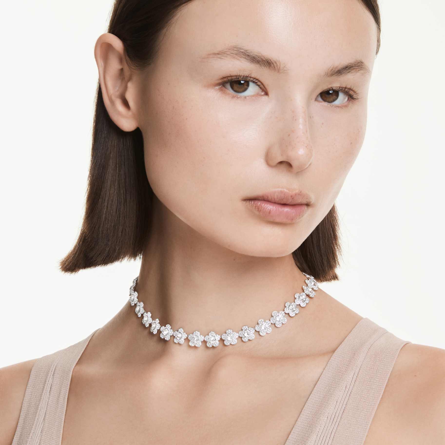 Ariana Grande x Swarovski necklace Round cut, Flower, White, Rhodium plated - Image 5