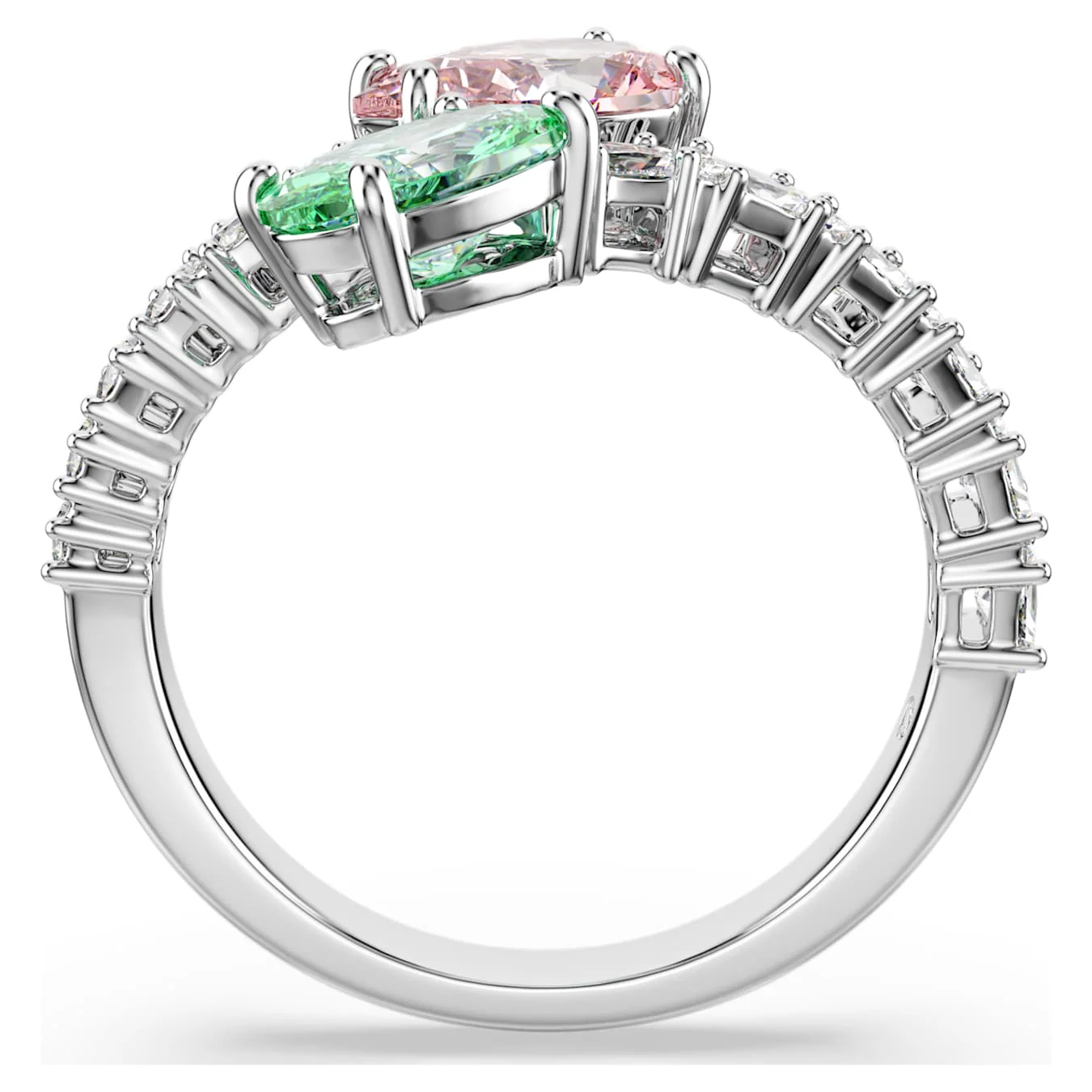 Ariana Grande x Swarovski open ring Mixed cuts, Multicolored, Rhodium plated - Image 3