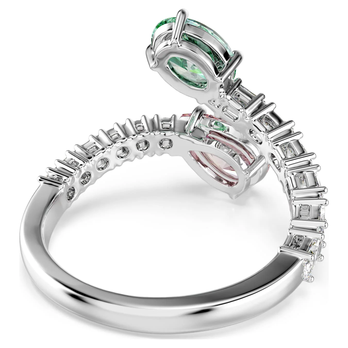 Ariana Grande x Swarovski open ring Mixed cuts, Multicolored, Rhodium plated - Image 4