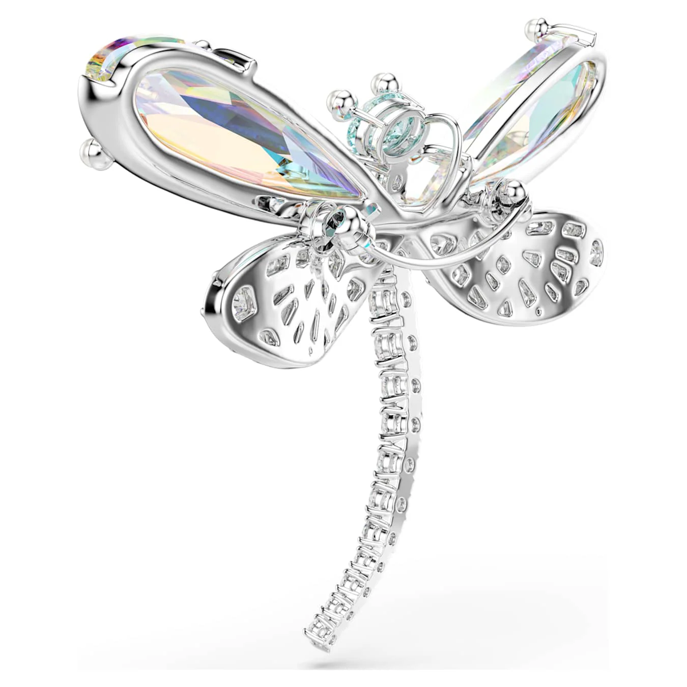 Ariana Grande x Swarovski pendant and brooch Crystal Pearl, Mixed cuts, Dragonfly, White, Rhodium plated - Image 6