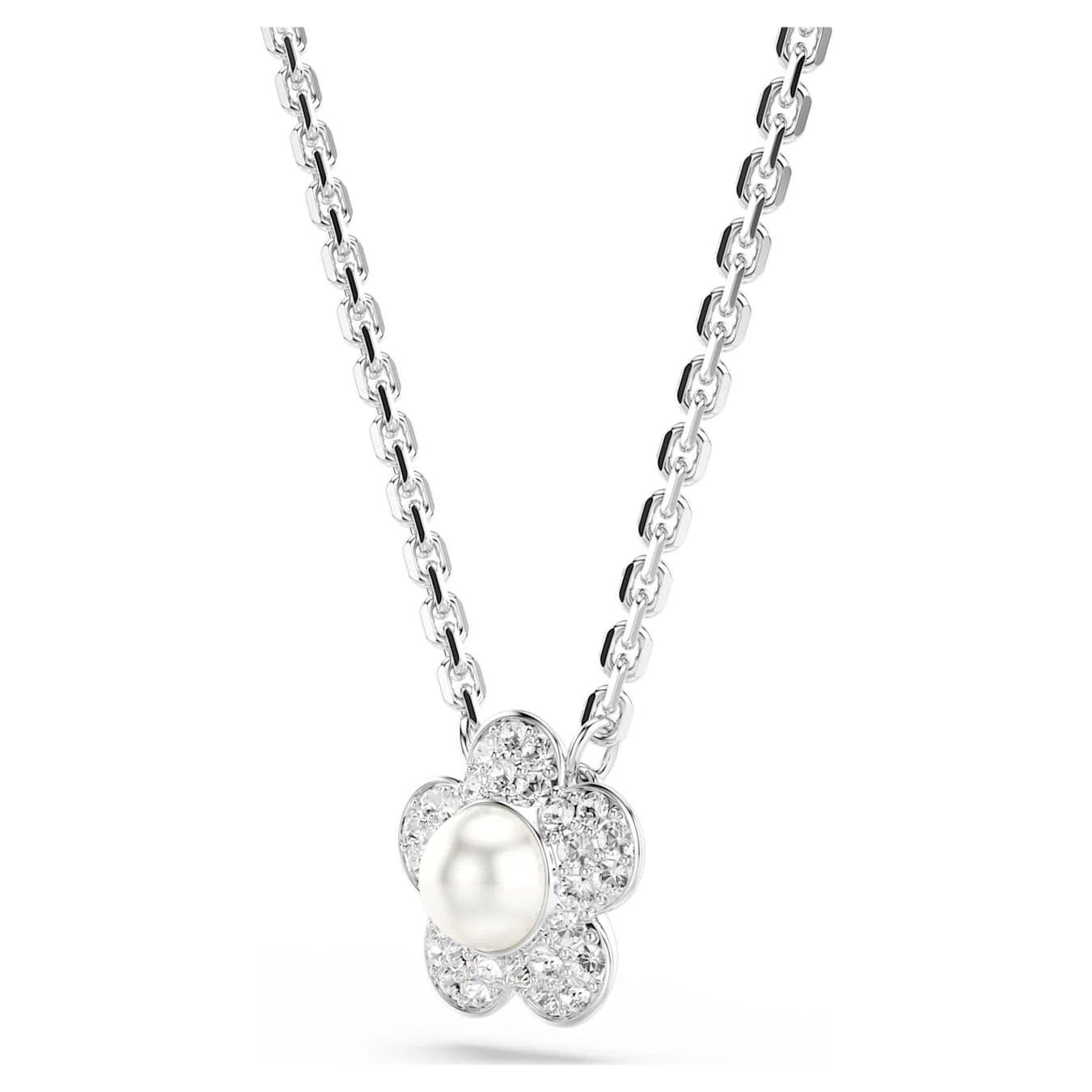 Ariana Grande x Swarovski pendant Crystal Pearl, Round cut, Flower, White, Rhodium plated - Image 3