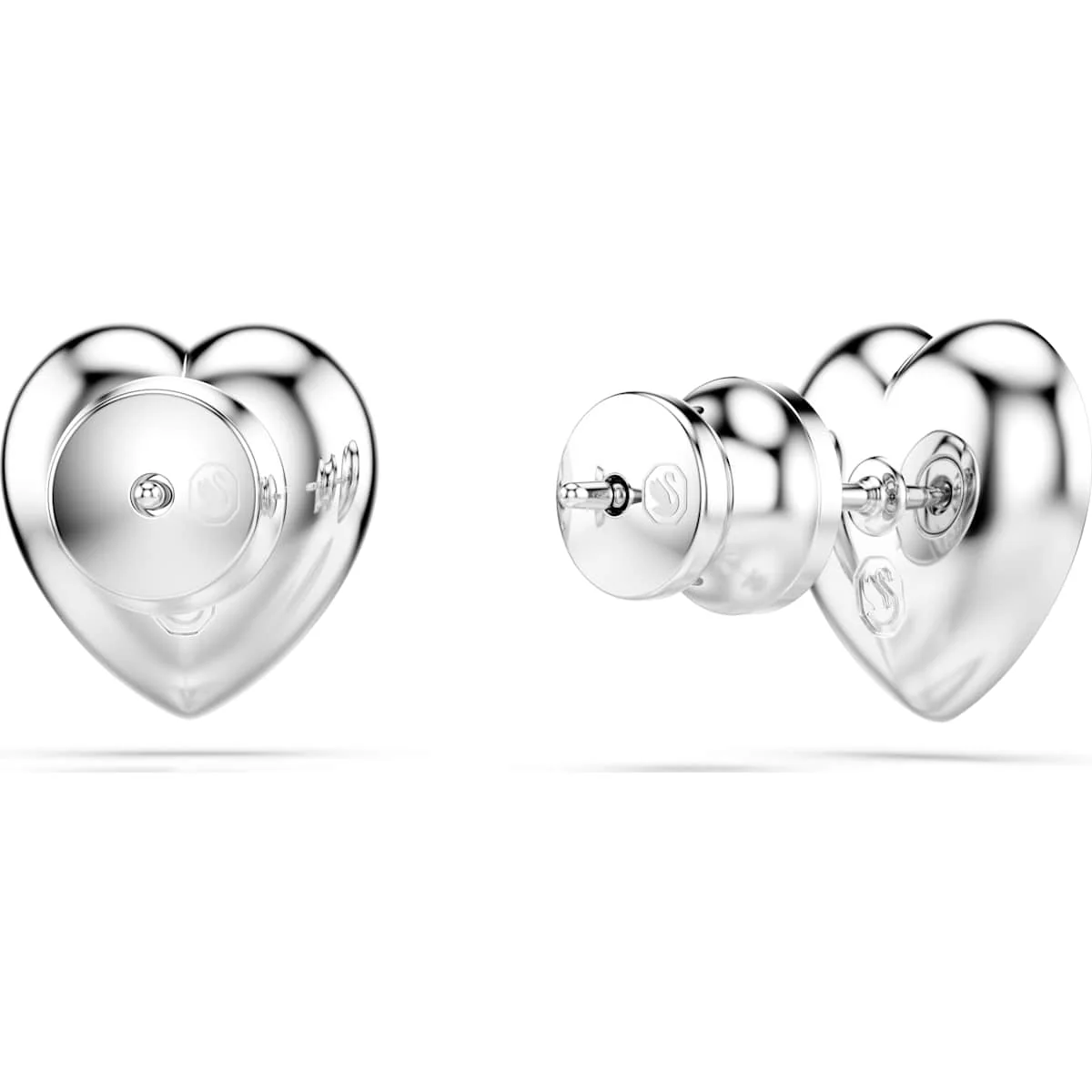 Ariana Grande x Swarovski stud earrings Mixed cuts, Heart, White, Rhodium plated - Image 4