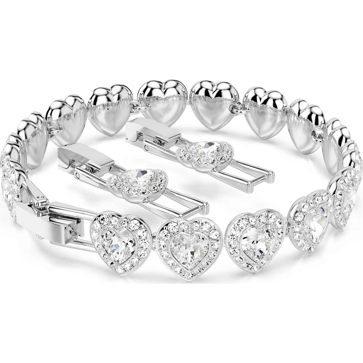 Ariana Grande x Swarovski Tennis bracelet Mixed cuts, Heart, White, Rhodium plated - Image 5