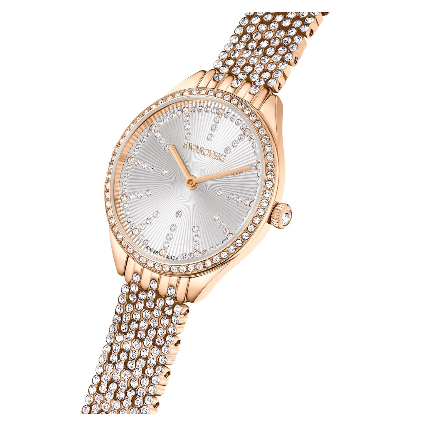 Attract watch Swiss Made, Full pavé, Metal bracelet, Rose gold tone, Rose gold-tone finish - Image 4