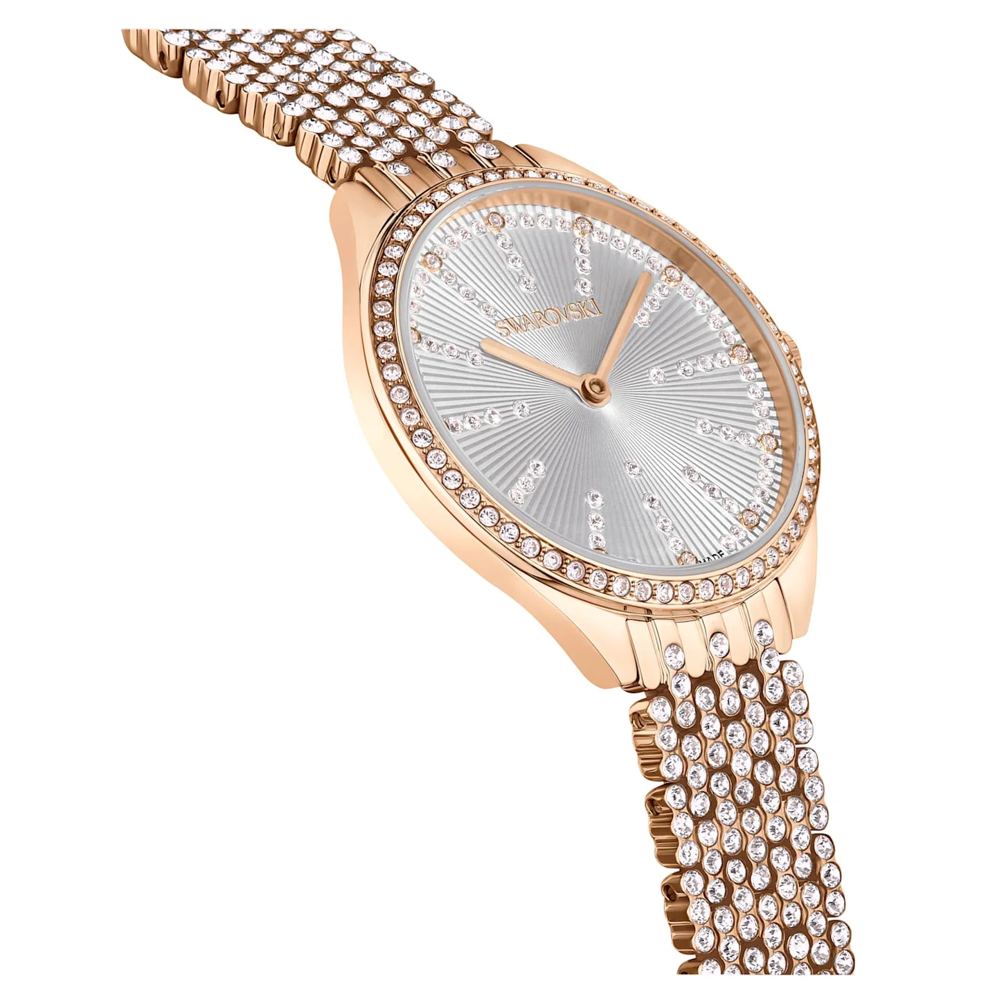 Attract watch Swiss Made, Full pavé, Metal bracelet, Rose gold tone, Rose gold-tone finish - Image 5