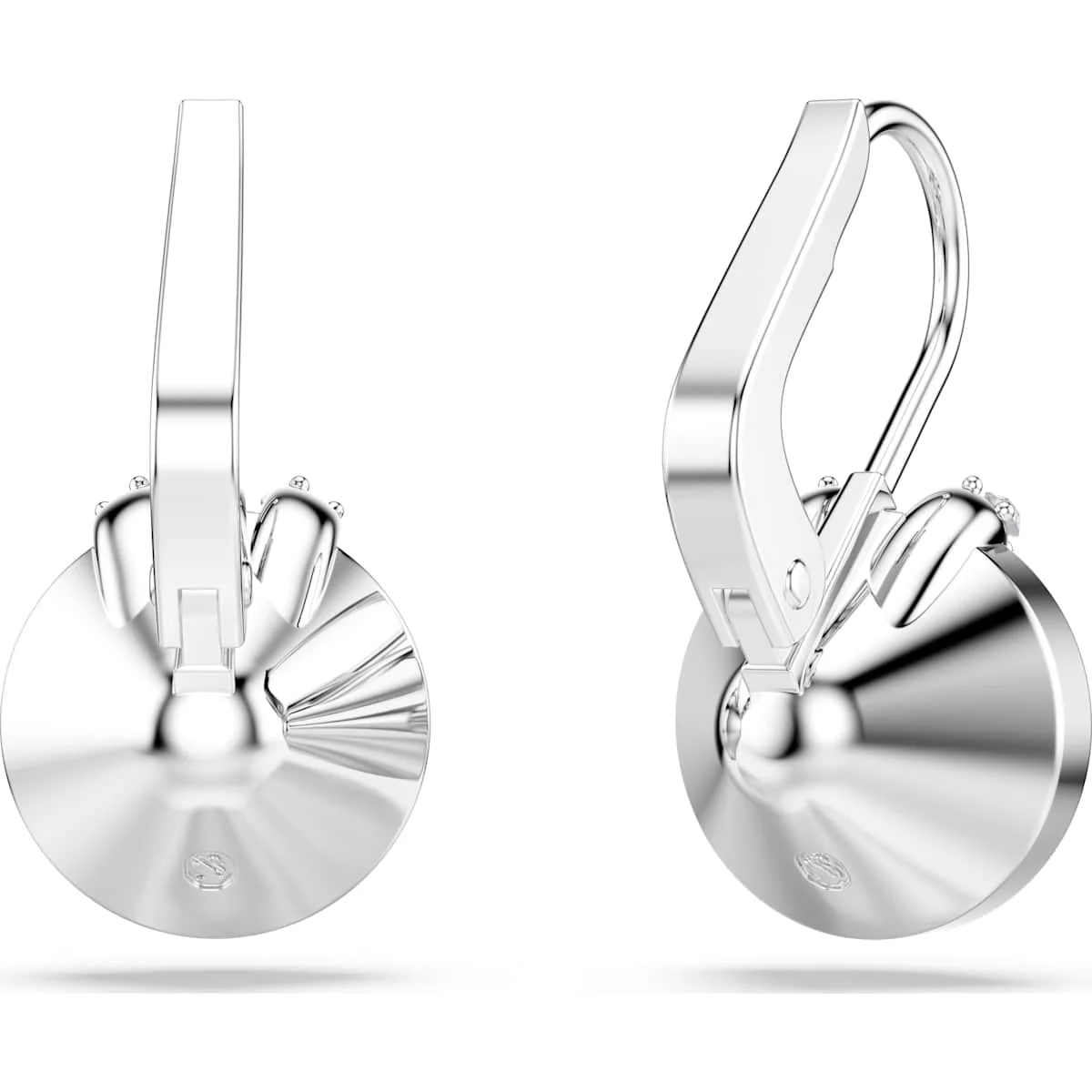 Bella V drop earrings Round cut, Blue, Rhodium plated - Image 4