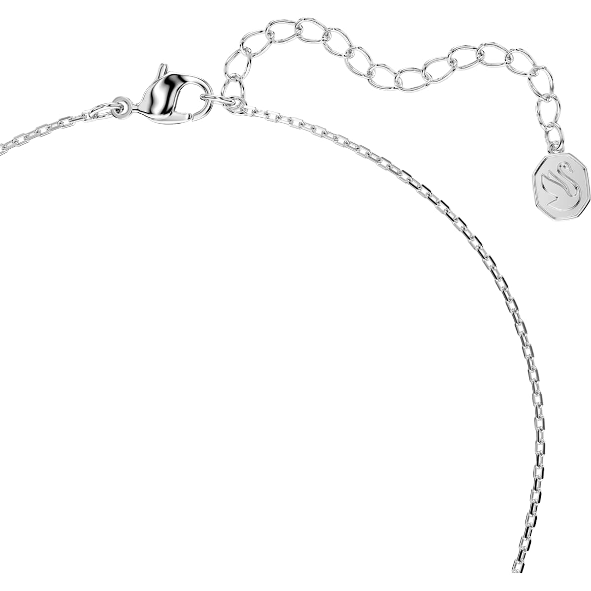 Bella V pendant Round cut, Pink, Rhodium plated - Image 4