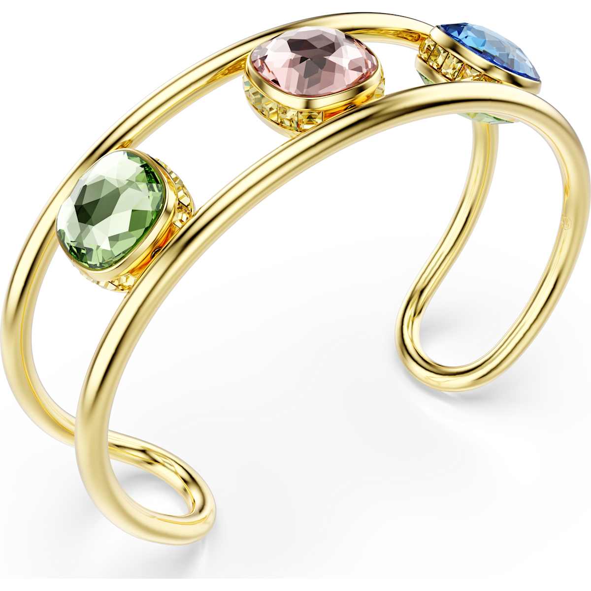 Chroma cuff, Cushion cut, Green, Gold-tone plated - Image 3