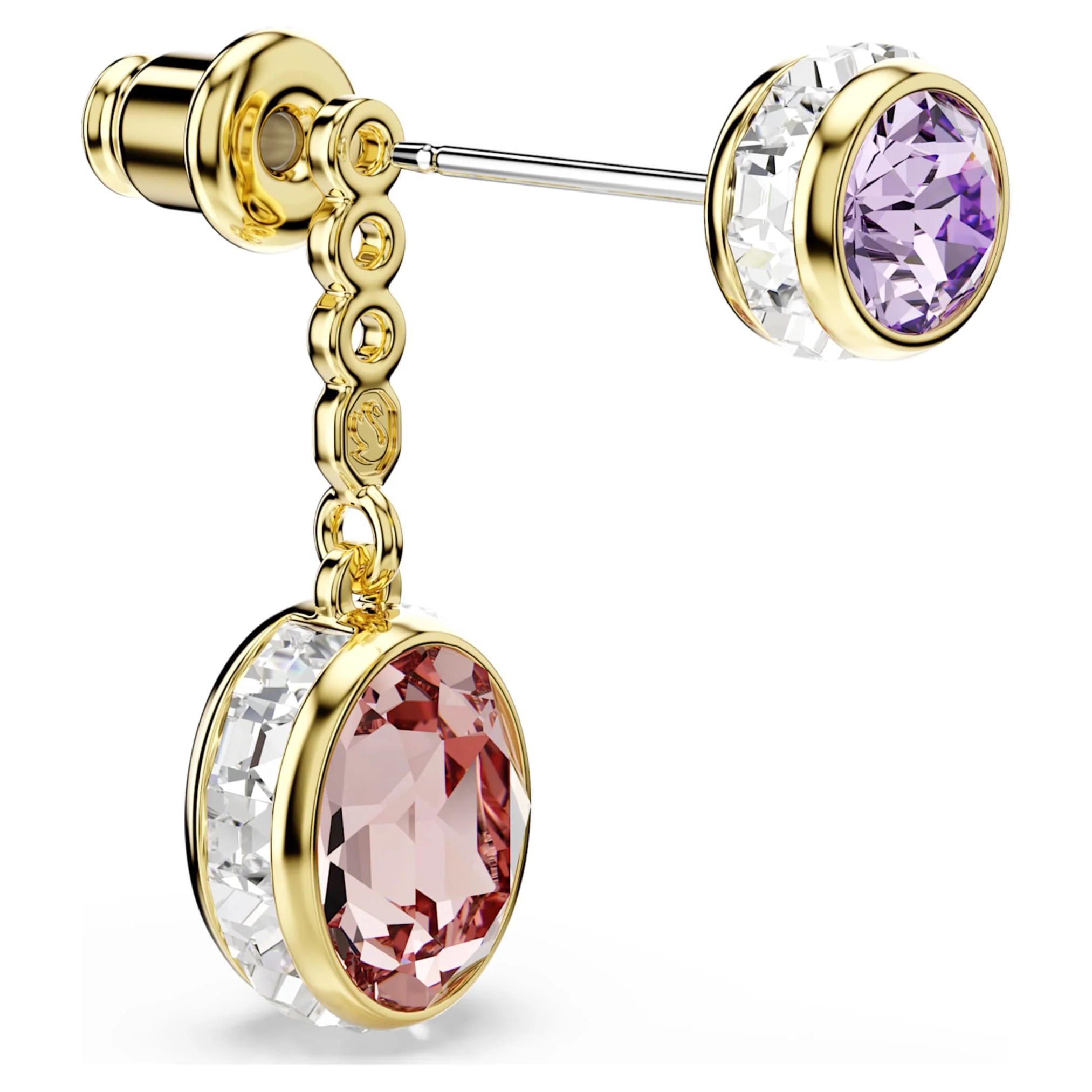 Chroma drop earrings Mixed cuts, Multicolored, Gold-tone plated - Image 3