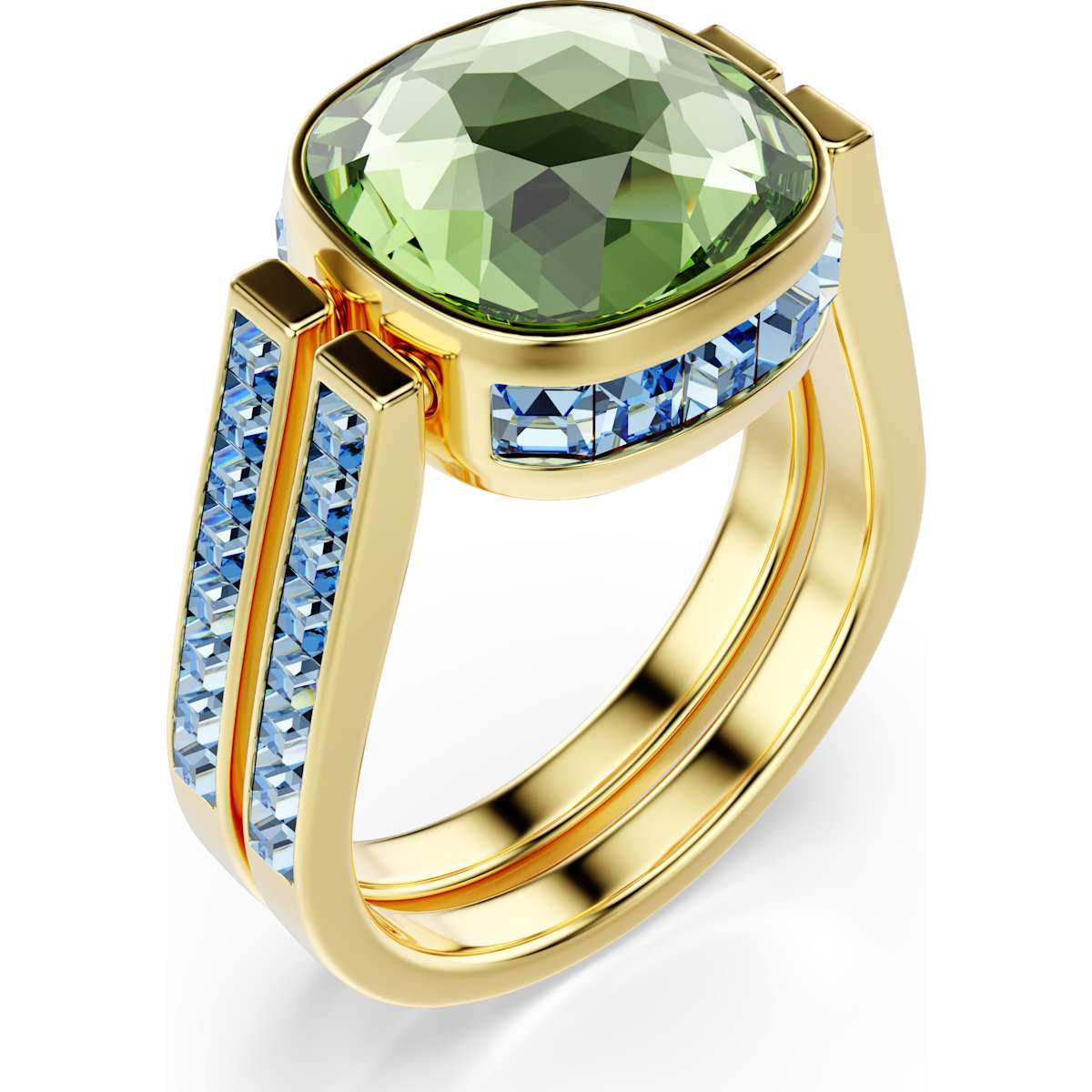 Chroma ring, Cushion cut, Multicolored, Gold-tone plated - Image 3
