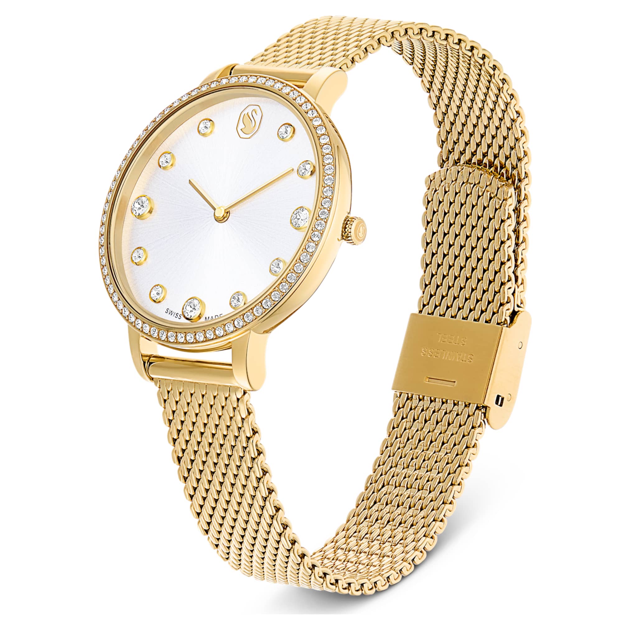 Clarica watch Swiss Made, Metal bracelet, Gold tone, Gold-tone finish - Image 2