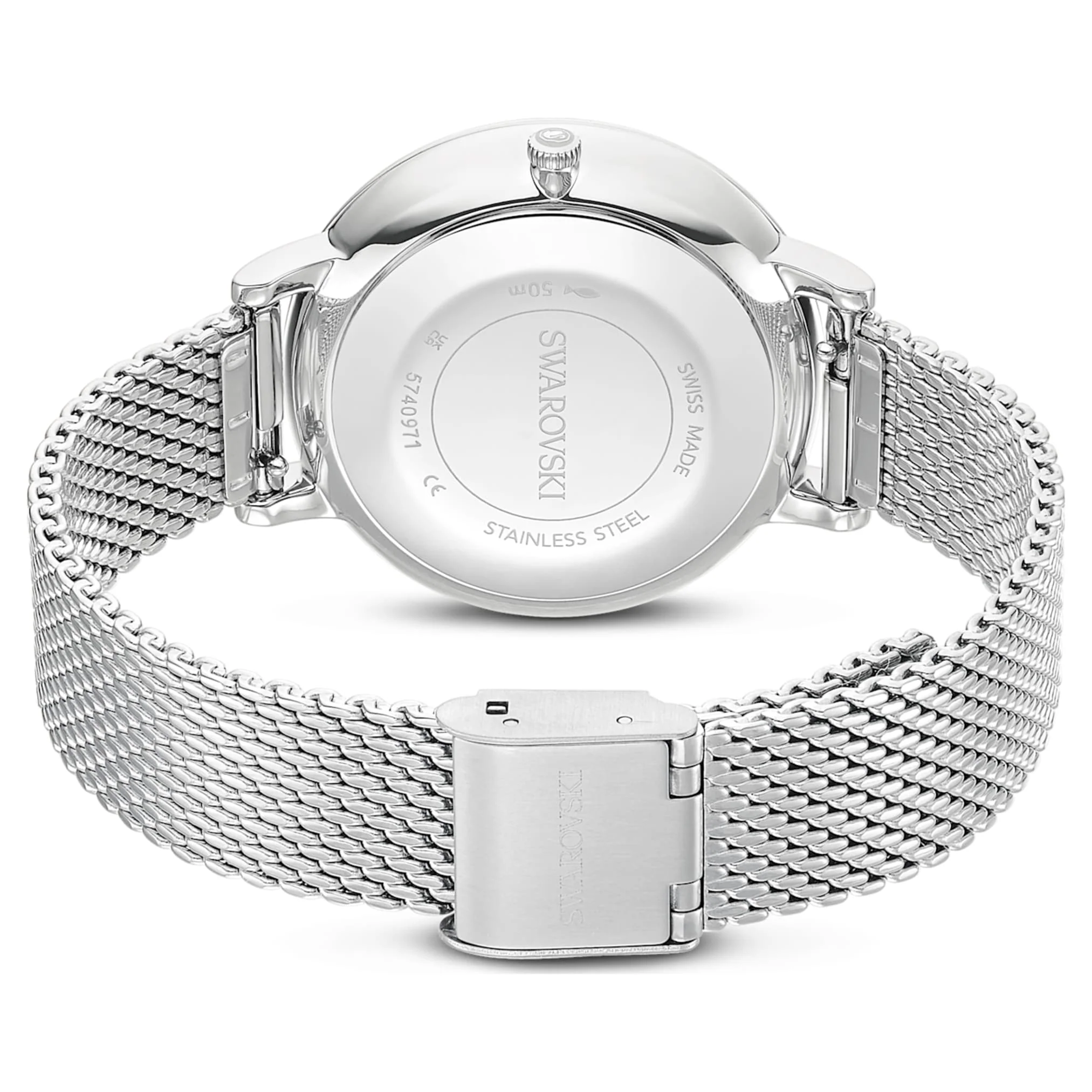Clarica watch Swiss Made, Metal bracelet, Silver tone, Stainless steel - Image 3