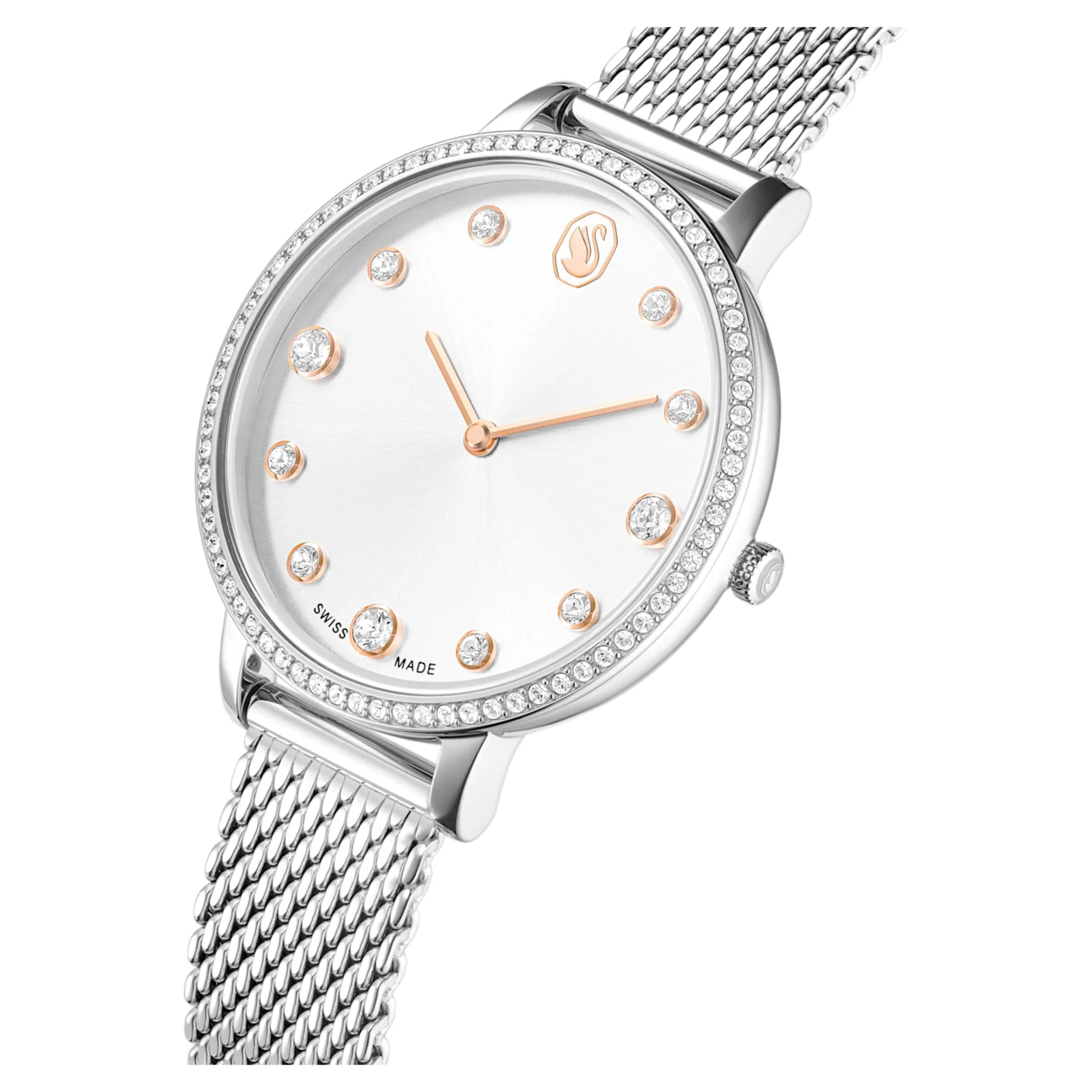 Clarica watch Swiss Made, Metal bracelet, Silver tone, Stainless steel - Image 4