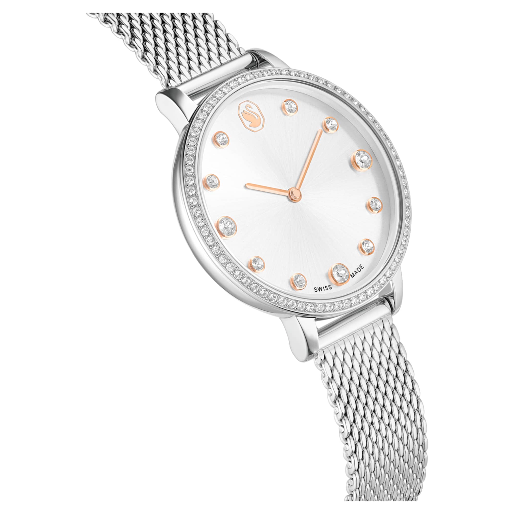 Clarica watch Swiss Made, Metal bracelet, Silver tone, Stainless steel - Image 6