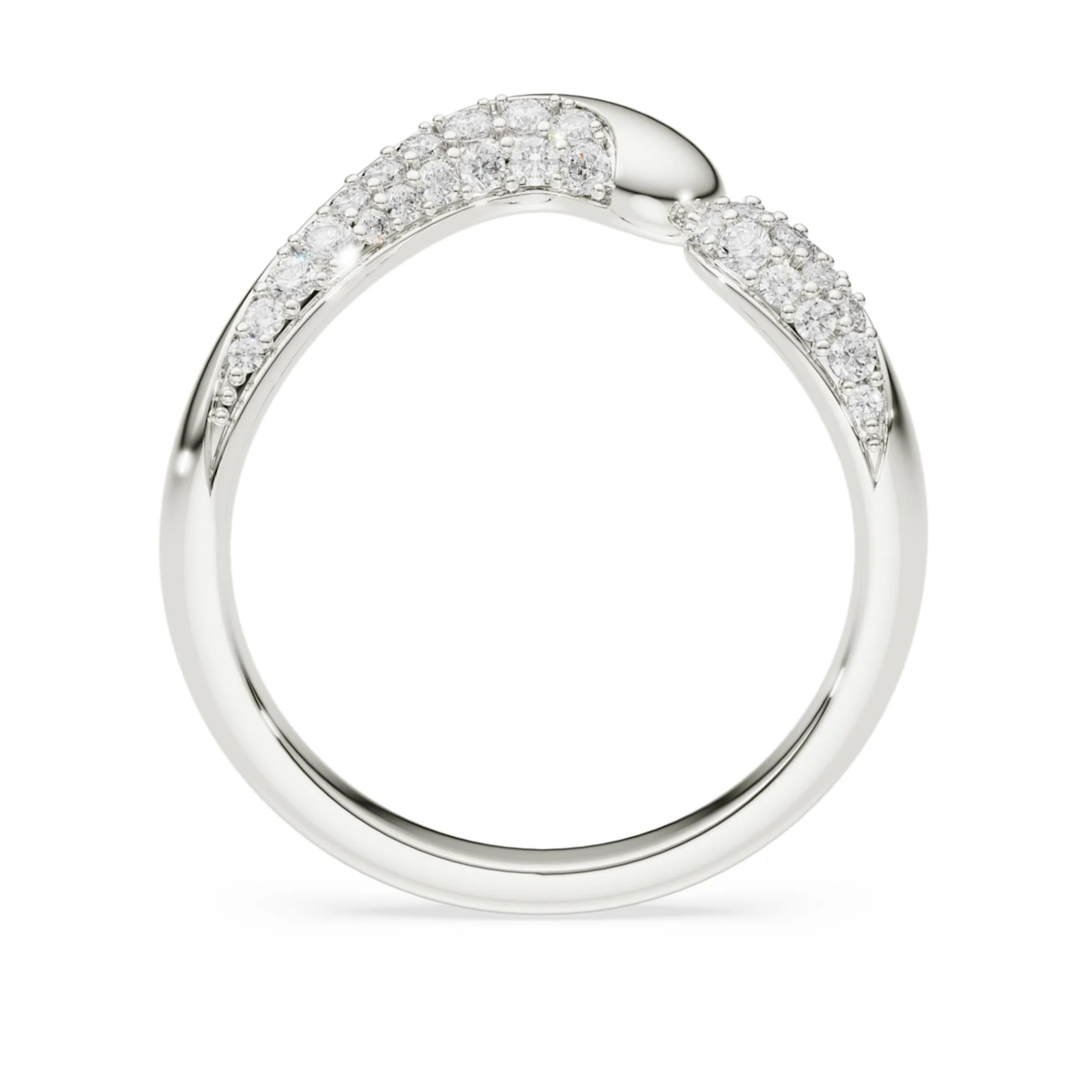 Classica open ring Round cut, White, Sterling silver - Image 3
