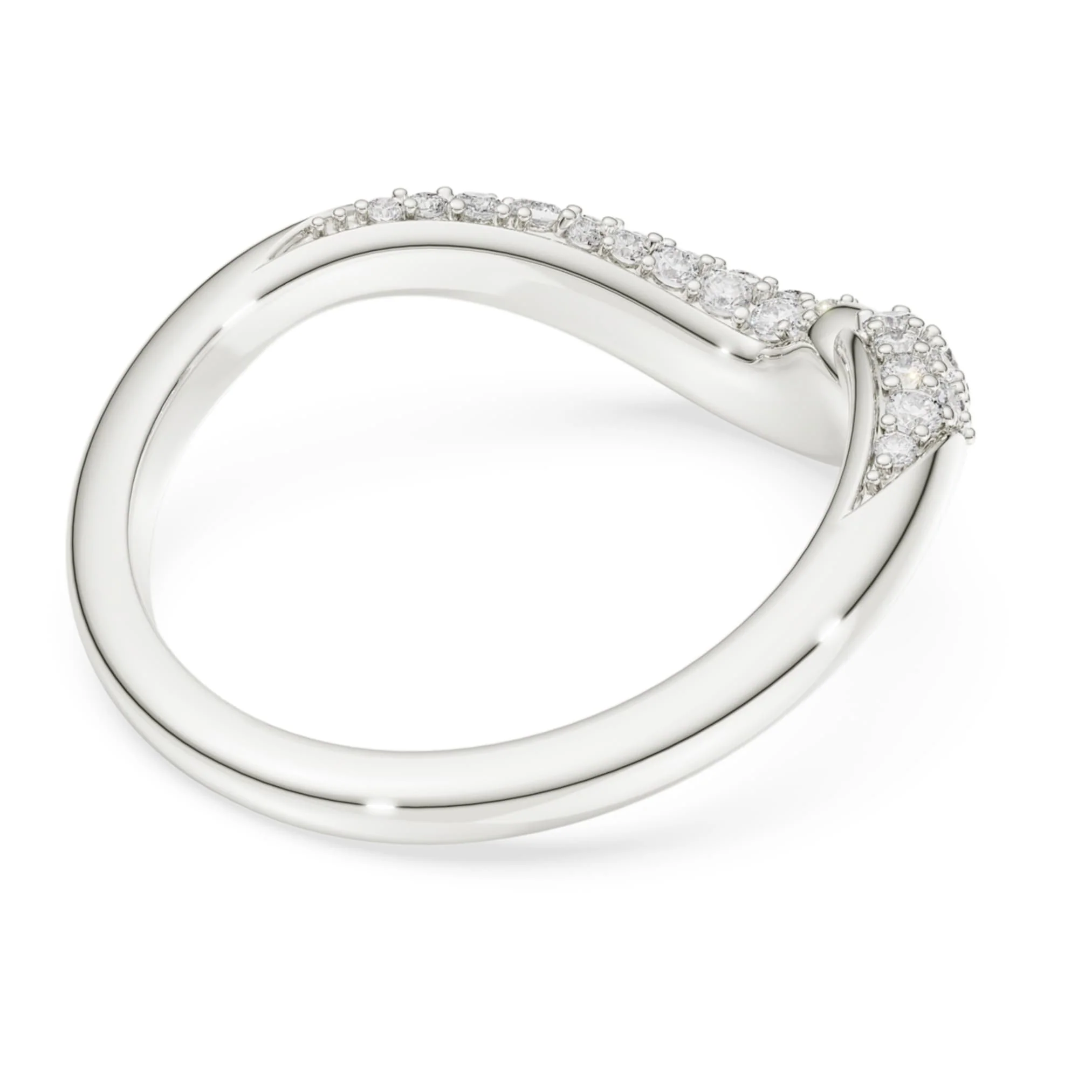 Classica open ring Round cut, White, Sterling silver - Image 4