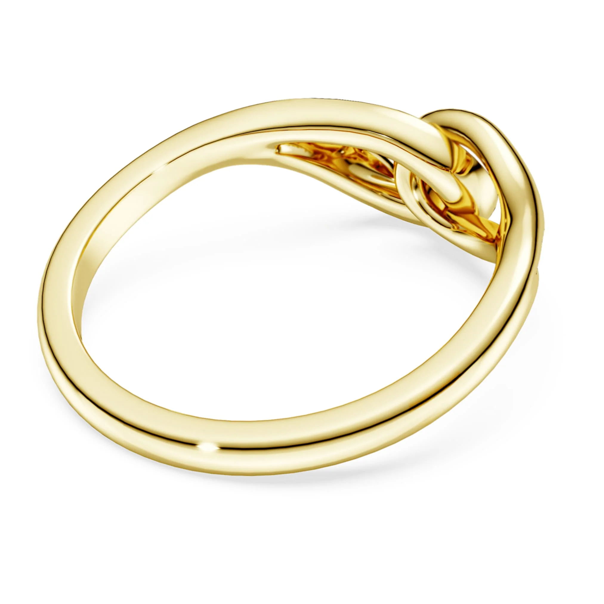 Classica ring Round cut, Interlocking, White, Sterling silver, 18K gold finish - Image 4