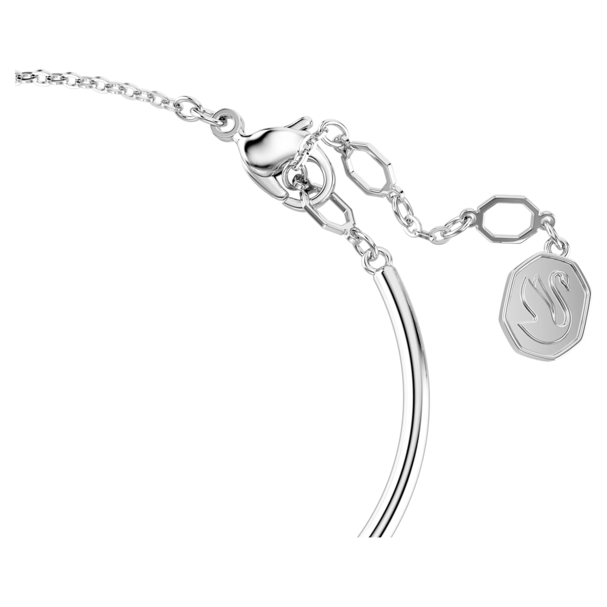 Constella bangle Round cut, Dancing stone, White, Rhodium plated - Image 3