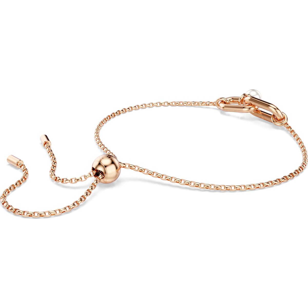 Constella bracelet, Crystal pearl, Round cut, White, Rose gold-tone plated - Image 5