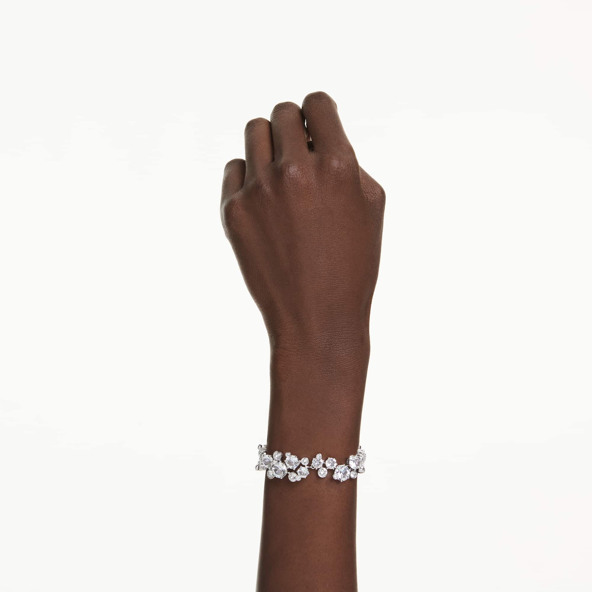 Constella bracelet, Mixed cuts, White, Rhodium plated - Image 6