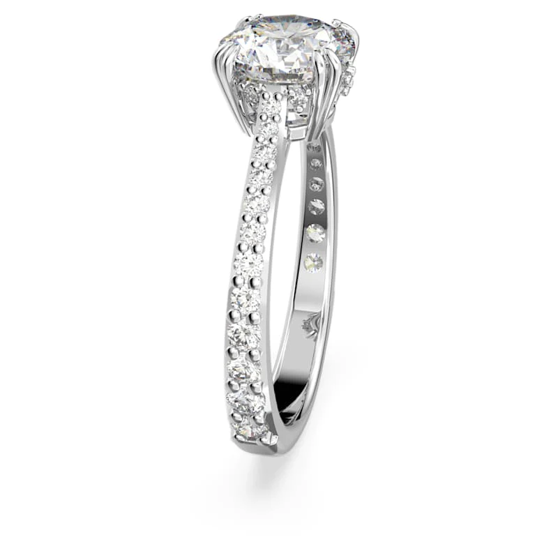 Constella cocktail ring Princess cut, Pavé, White, Rhodium plated - Image 3