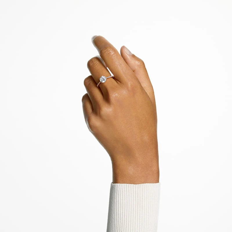 Constella cocktail ring Princess cut, Pavé, White, Rose gold-tone plated - Image 4