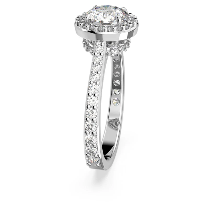 Constella cocktail ring Round cut, Pavé, White, Rhodium plated - Image 3