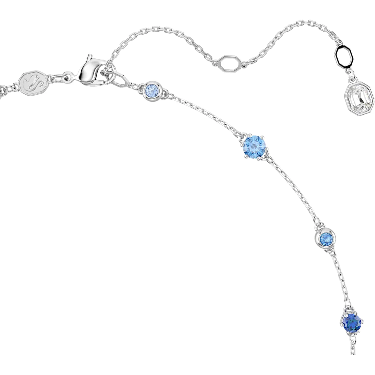Constella necklace, Mixed cuts, Blue, Rhodium plated - Image 3