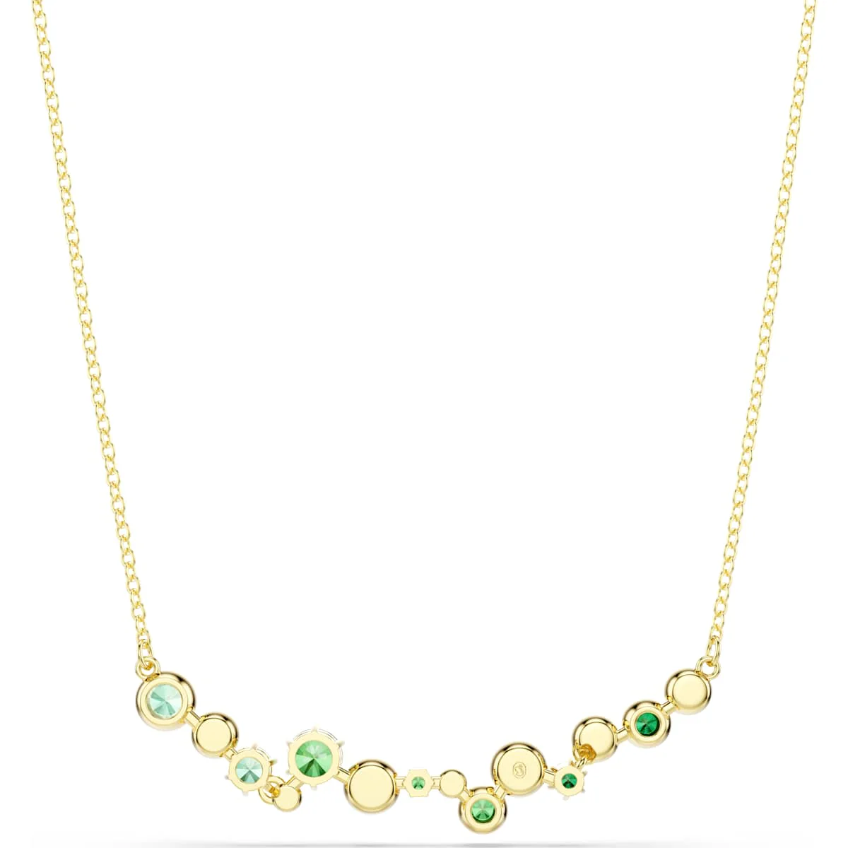 Constella necklace, Mixed cuts, Green, Gold-tone plated - Image 5