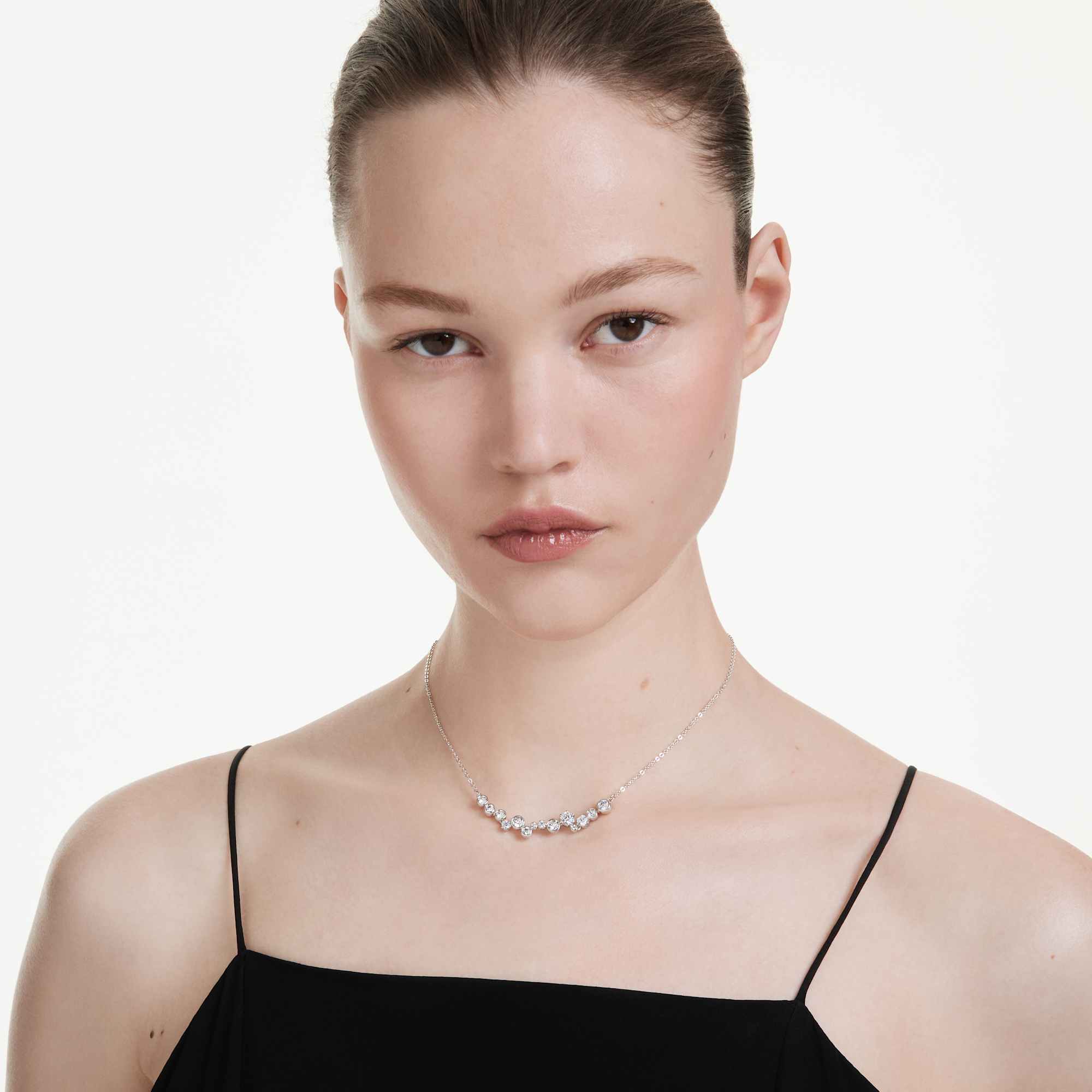 Constella necklace Mixed cuts, White, Rhodium plated - Image 6