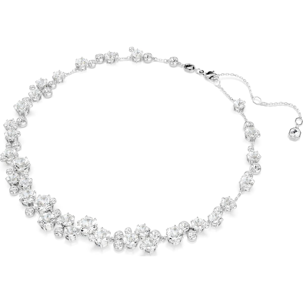 Constella necklace, Round cut, White, Rhodium plated - Image 2