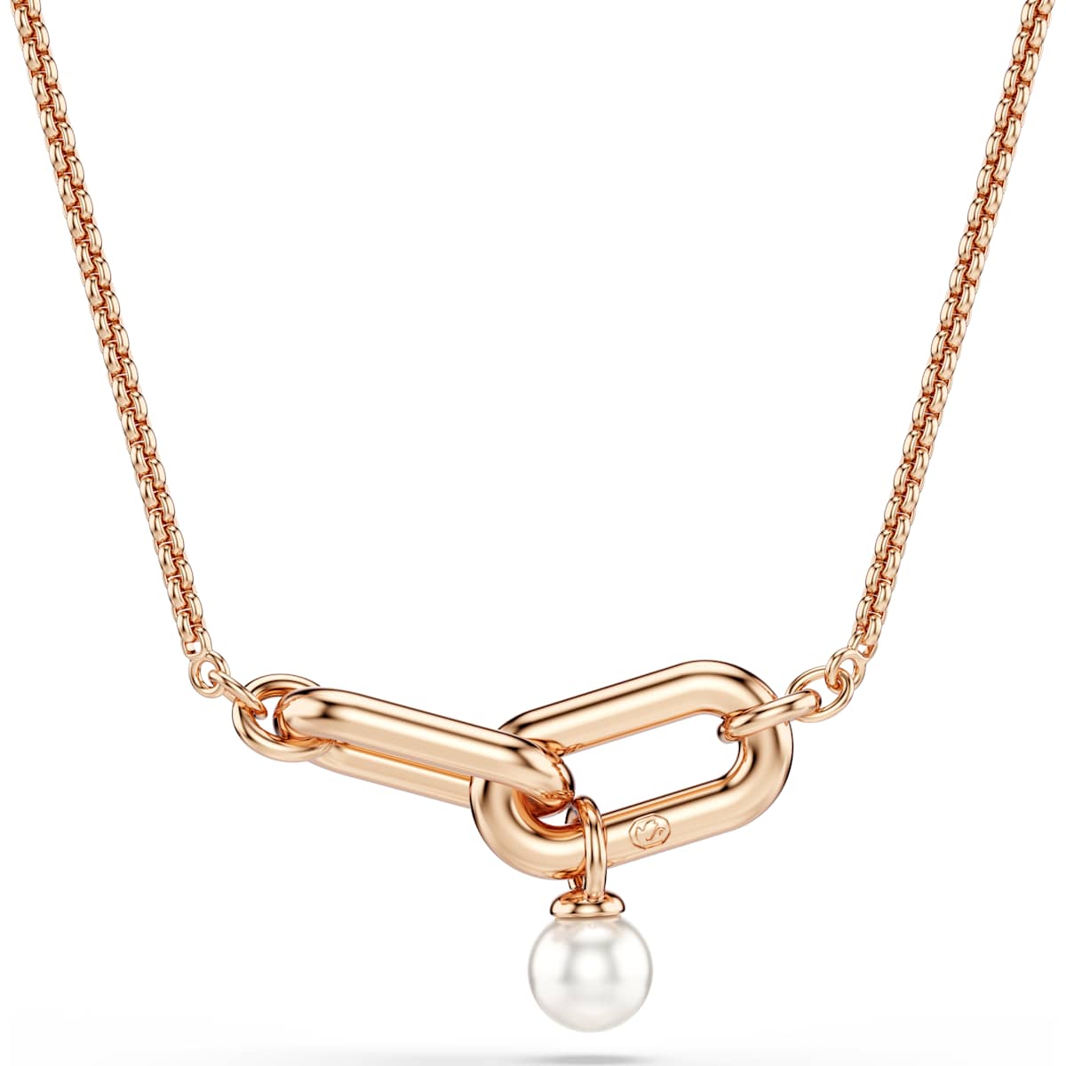 Constella pendant, Crystal pearl, Round cut, White, Rose gold-tone plated - Image 5