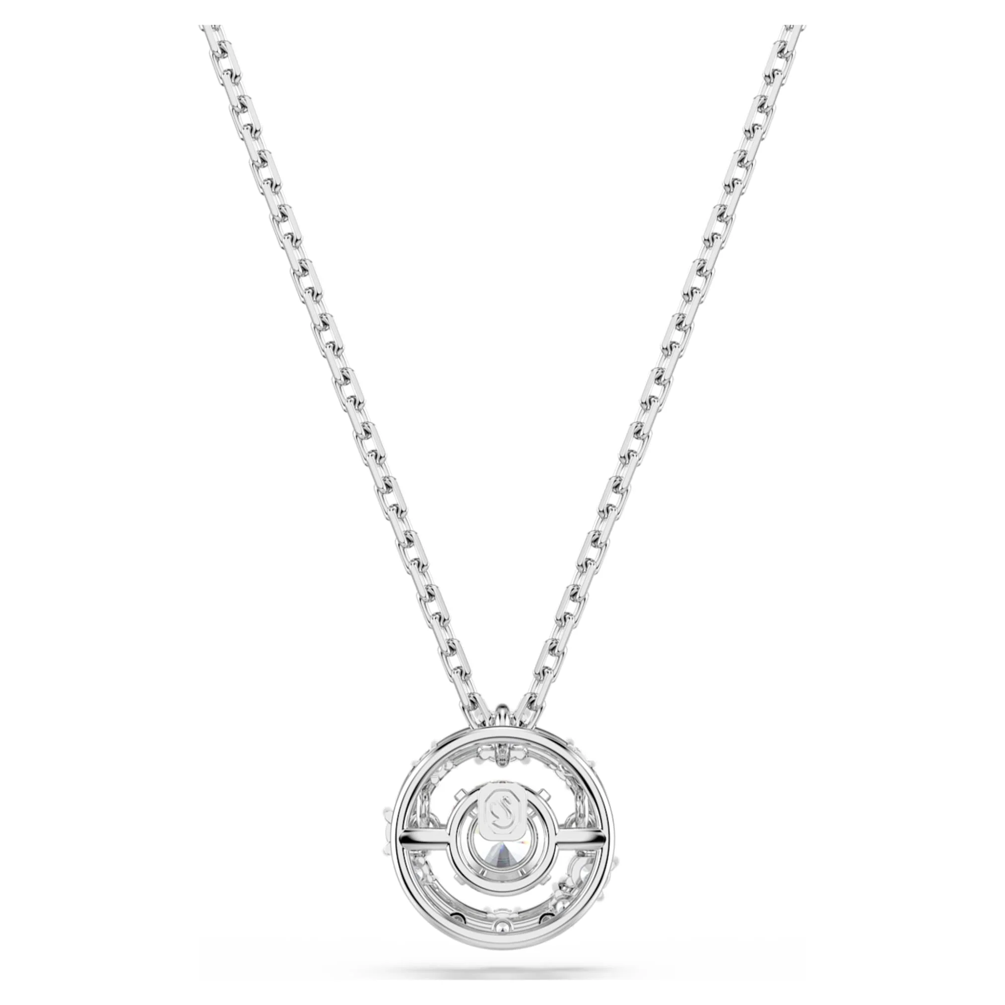 Constella pendant Round cut, Dancing stone, White, Rhodium plated - Image 5