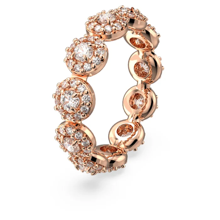 Constella ring Round cut, Pavé, White, Rose gold-tone plated - Image 2