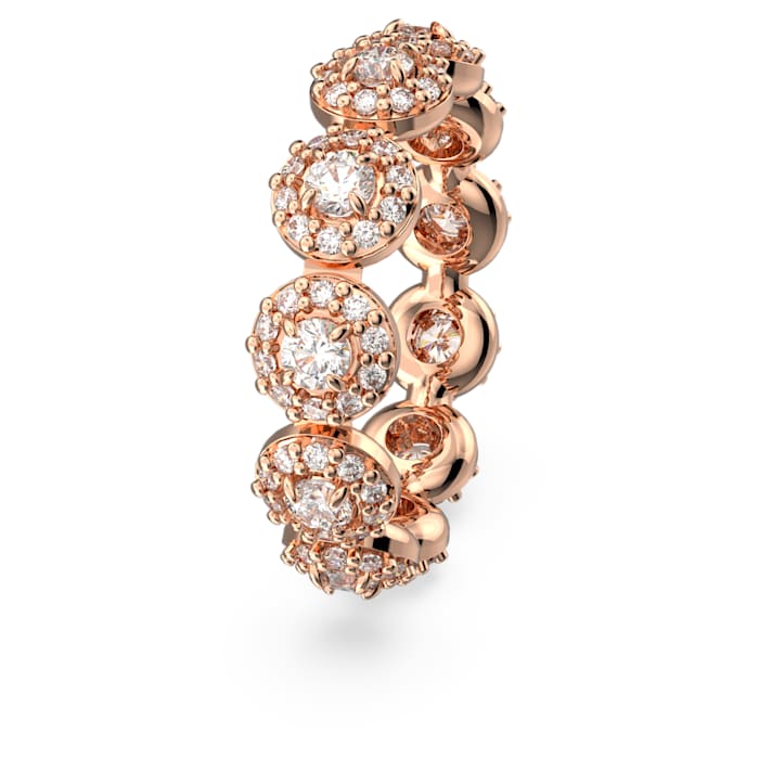 Constella ring Round cut, Pavé, White, Rose gold-tone plated - Image 3