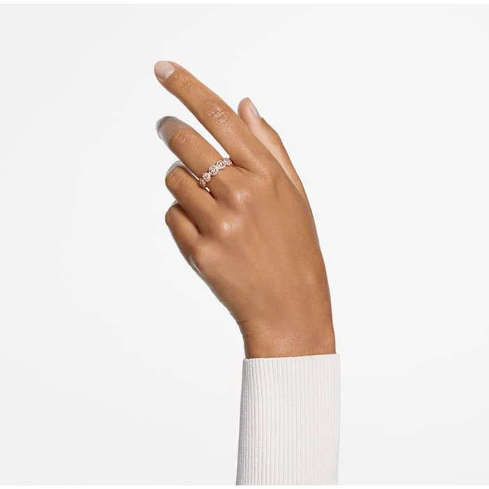 Constella ring Round cut, Pavé, White, Rose gold-tone plated - Image 4