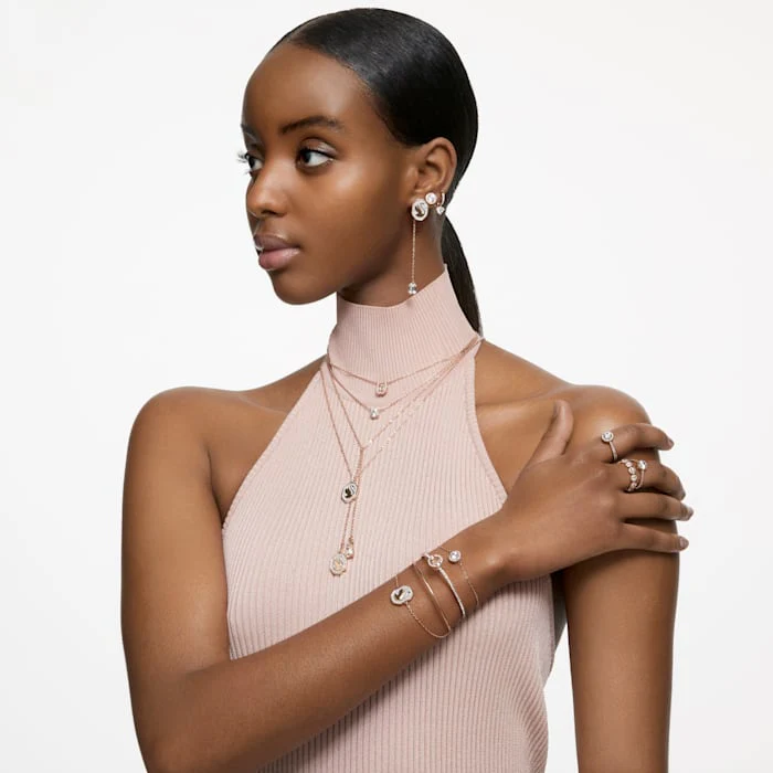 Constella ring Round cut, Pavé, White, Rose gold-tone plated - Image 5