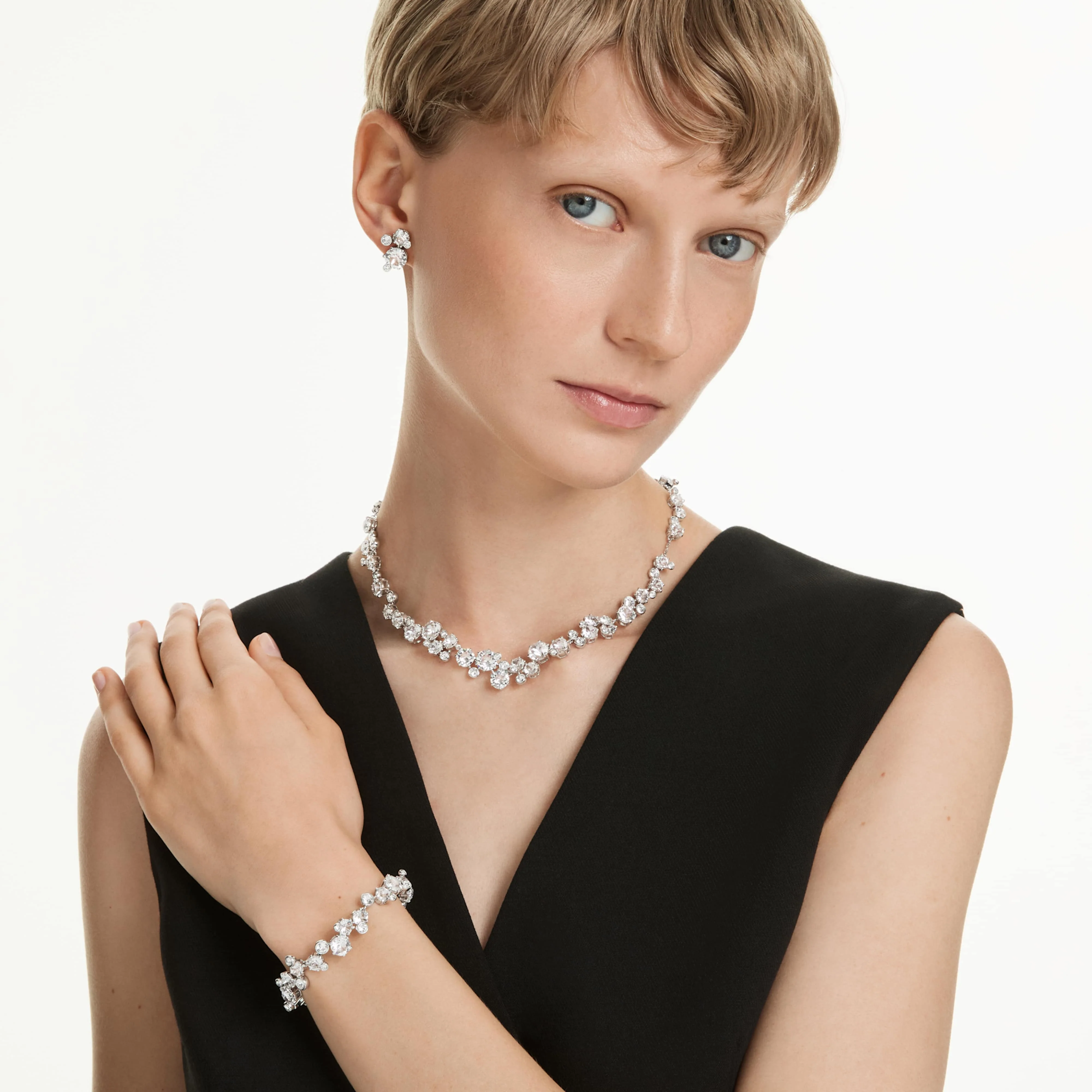 Constella set Mixed cuts, White, Rhodium plated - Image 8