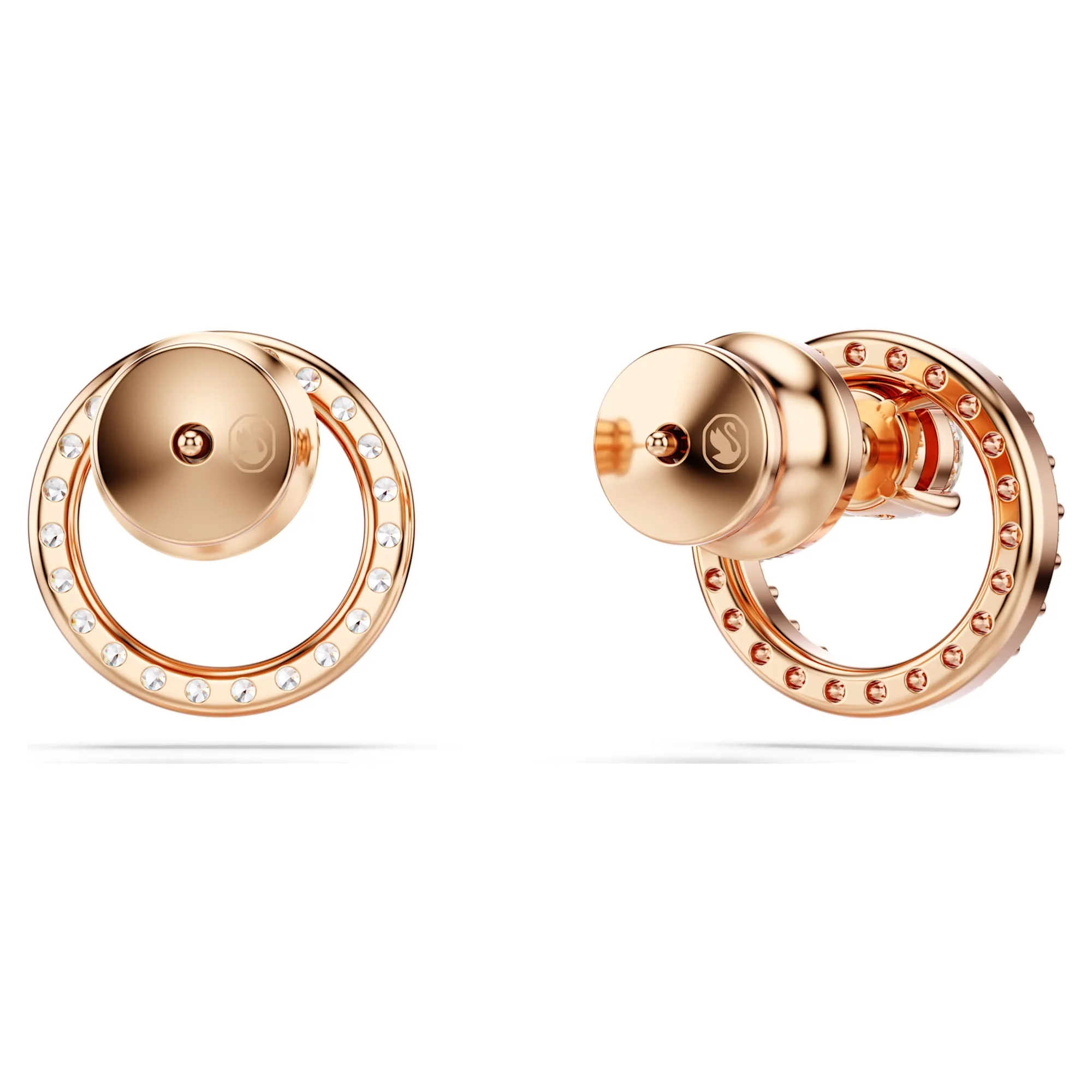 Constella stud earrings Round cut, White, Rose gold-tone plated - Image 4