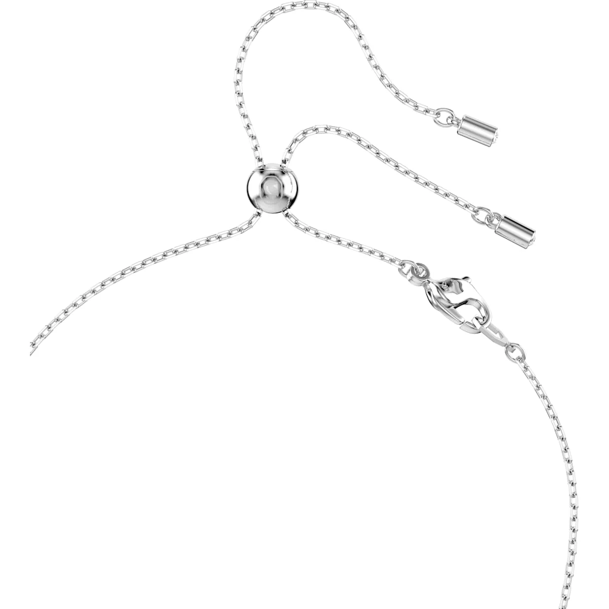 Constella Y necklace, Crystal pearl, Round cuts, White, Rhodium plated - Image 3