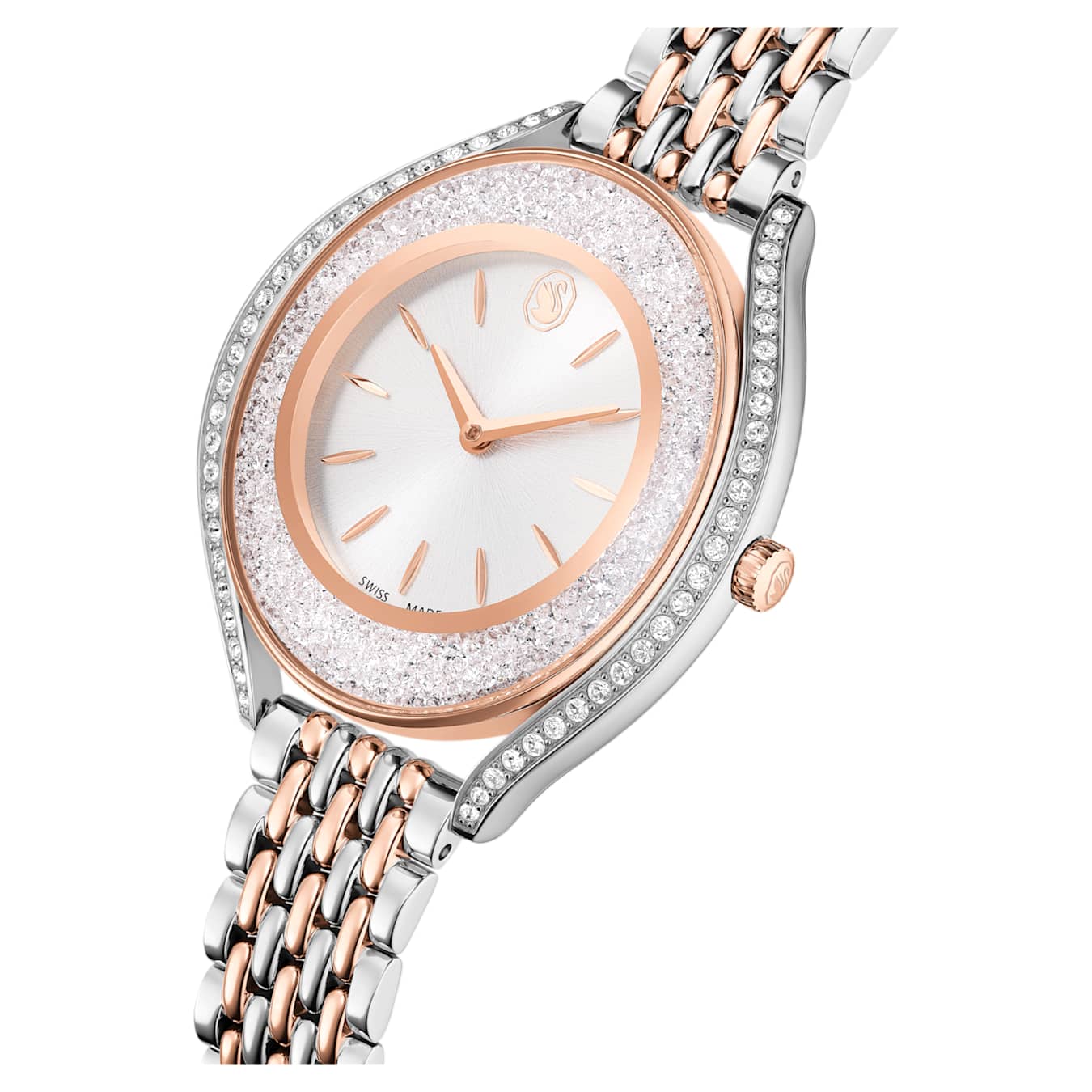 Crystalline aura watch Swiss Made, Metal bracelet, Rose gold tone, Mixed metal finish - Image 4